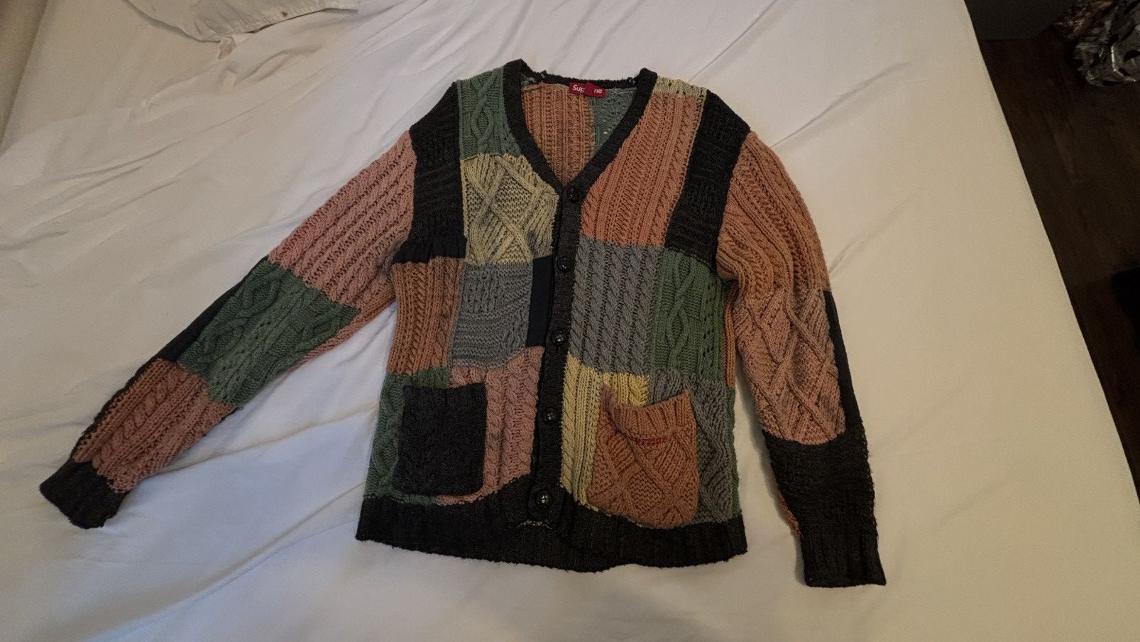 Supreme SS19 PATCHWORK MOHAIR CARDIGAN | Grailed