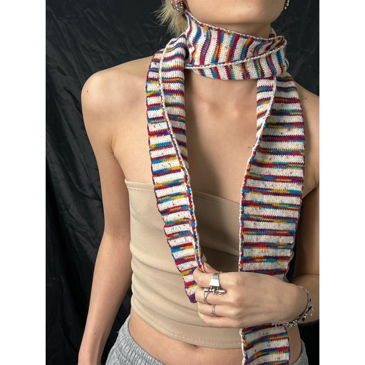 Japanese Brand Rare Vtg Striped Scarf OS Multicolor Size ONE SIZE - 4 Thumbnail