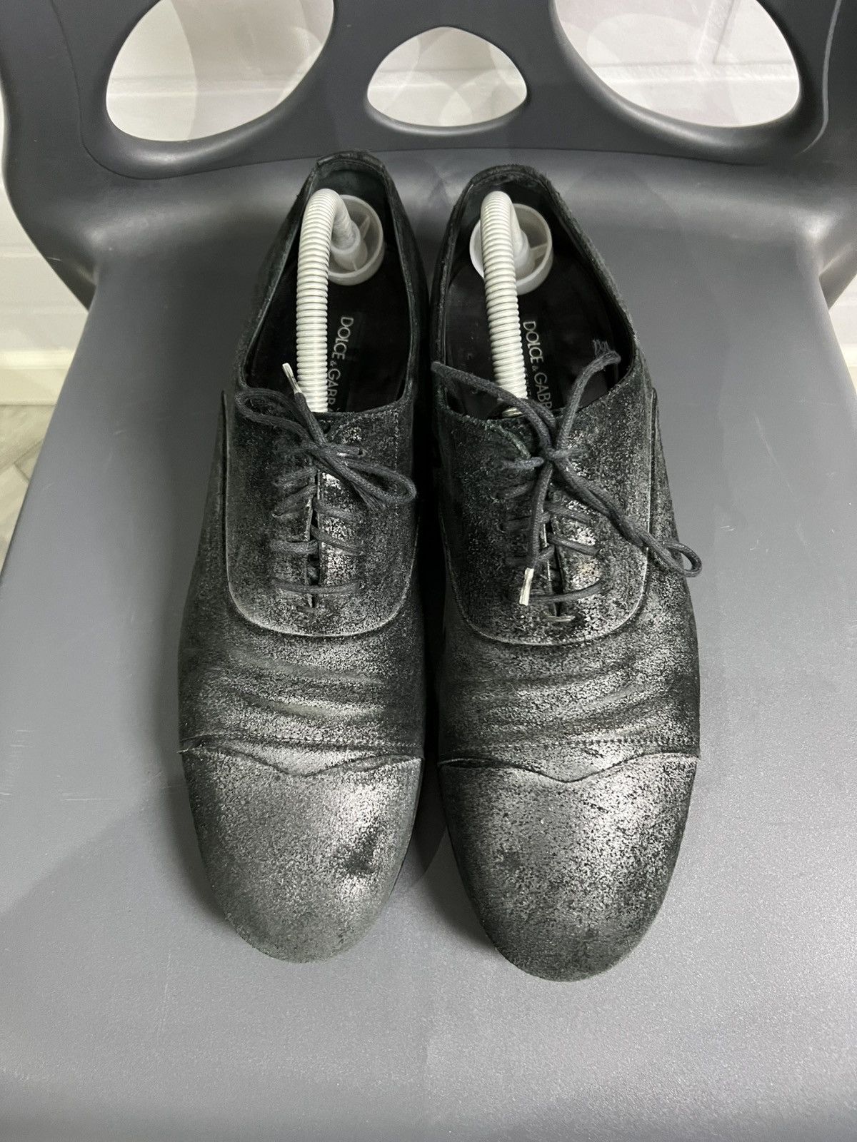 Dolce & Gabbana Dolce&Gabbana Suede Shoes Black/Gray Size 8 Size US 8 / EU 41 - 3 Thumbnail
