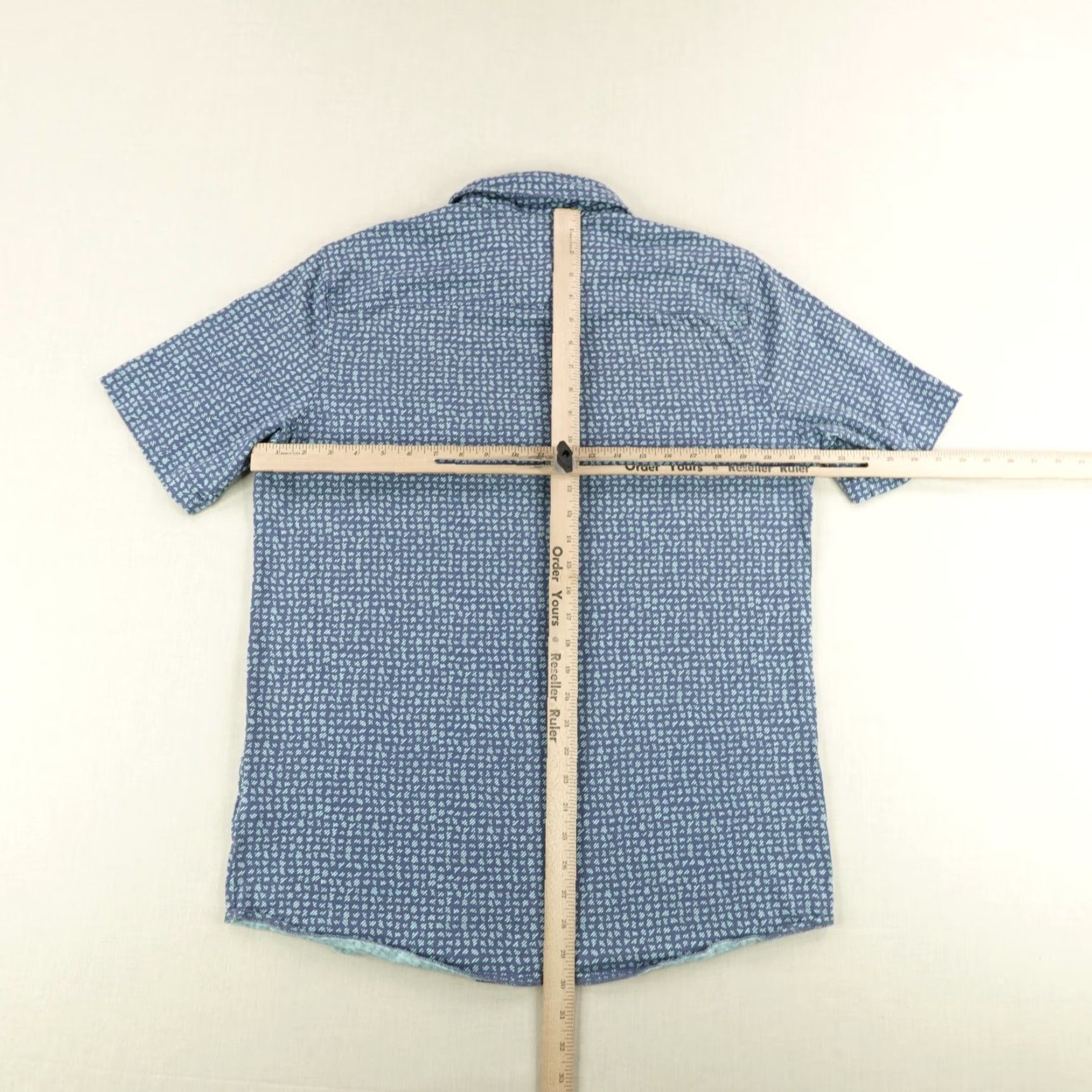 Vintage LL Bean Shirt Mens Large Blue Geometric Organic Cotton Slightly Fitted Flex Size US L / EU 52-54 / 3 - 5 Thumbnail