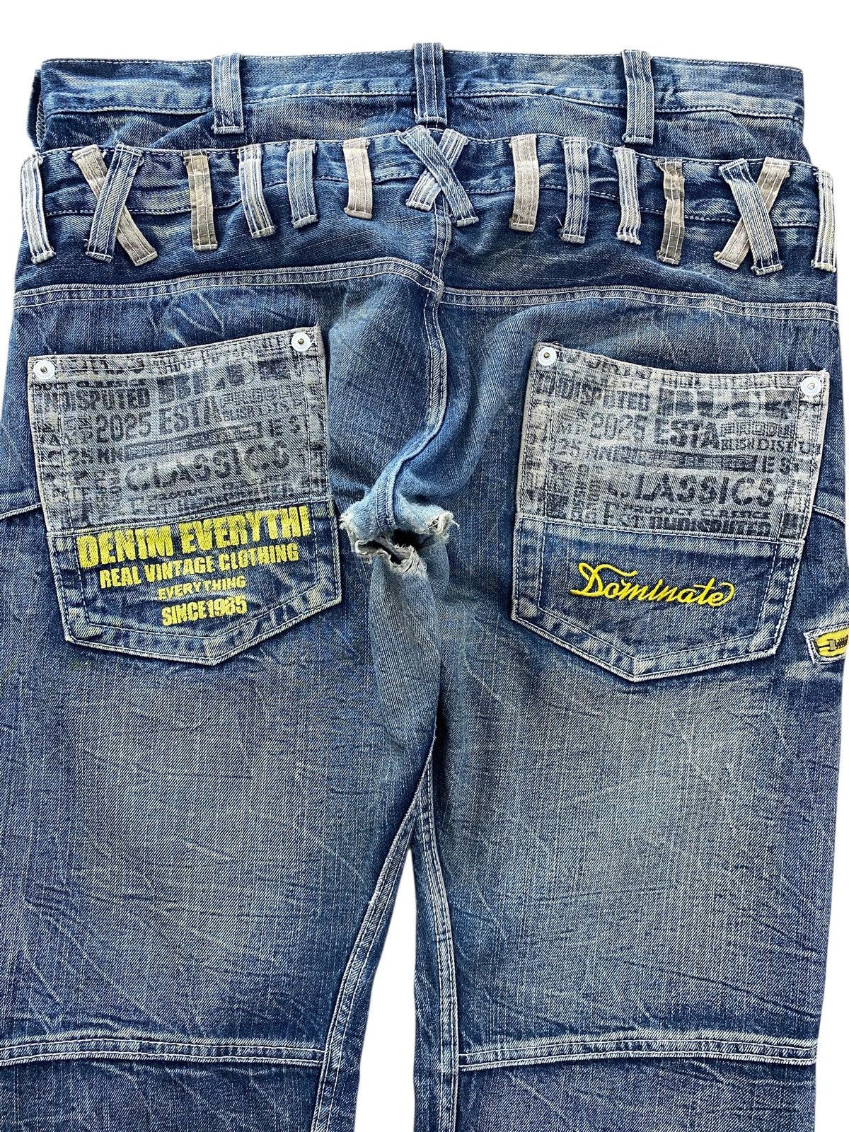 Japanese Brand Distressed wide leg denim unique paint splatter details Size US 36 / EU 52 - 4 Thumbnail