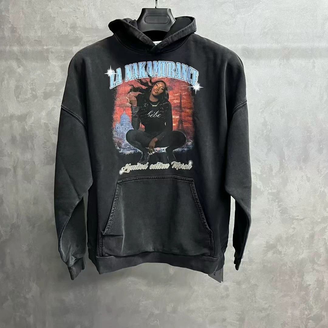 Balenciaga Balenciaga Fleece Graphic Black Hoodie 1 Men Size US XS / EU 42 / 0 - 1 Thumbnail