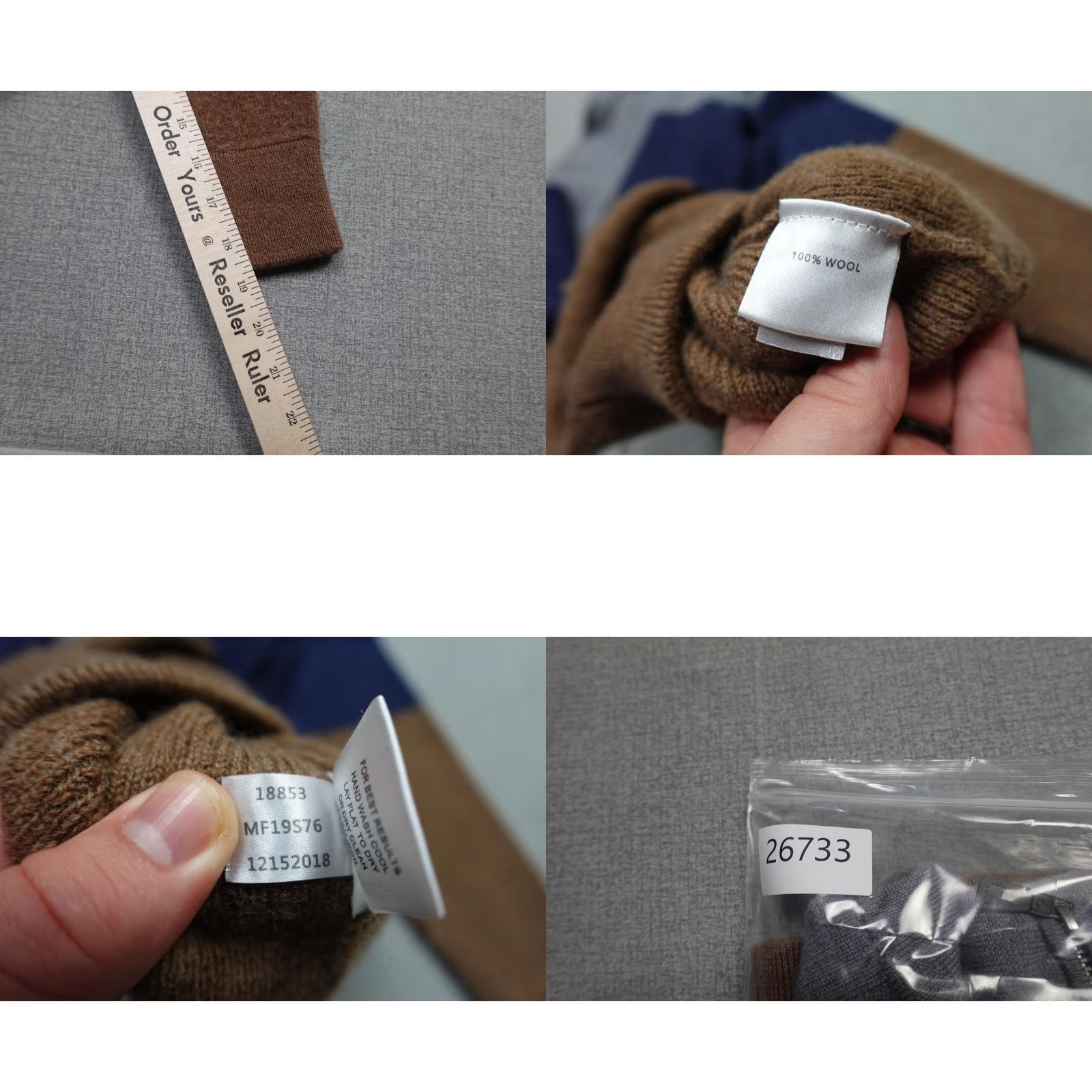 Peter Millar VINTAGE Peter Millar Quarter Zip Sweater Mens M Gray Brown Wool 1/4 Zip Mock Neck Knit Striped Zipper Casual Mens Size US M / EU 48-50 / 2 - 8 Thumbnail