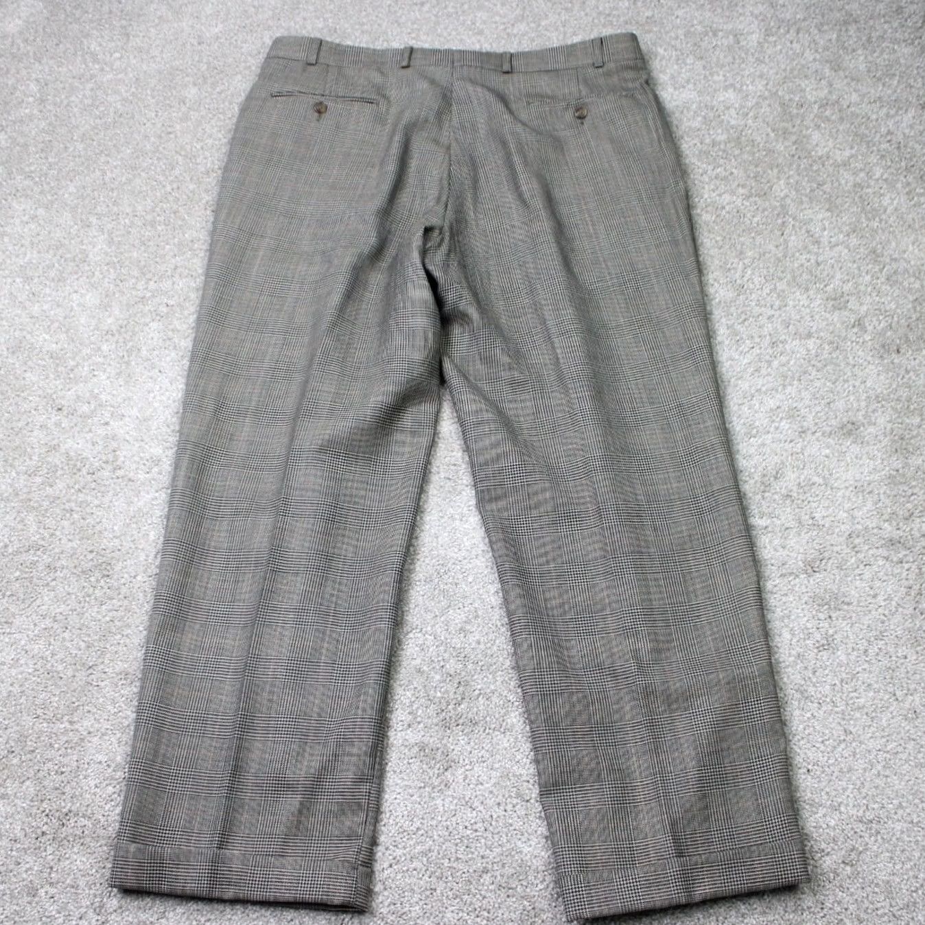 Polo Ralph Lauren VTG Polo University Ralph Lauren Pants Mens 38x30 Gray Wool Pleated Cuffed Dress Pants Front Zipper White Logo Check 90s City Preppy Mens Size US M / EU 48-50 / 2 - 5 Thumbnail