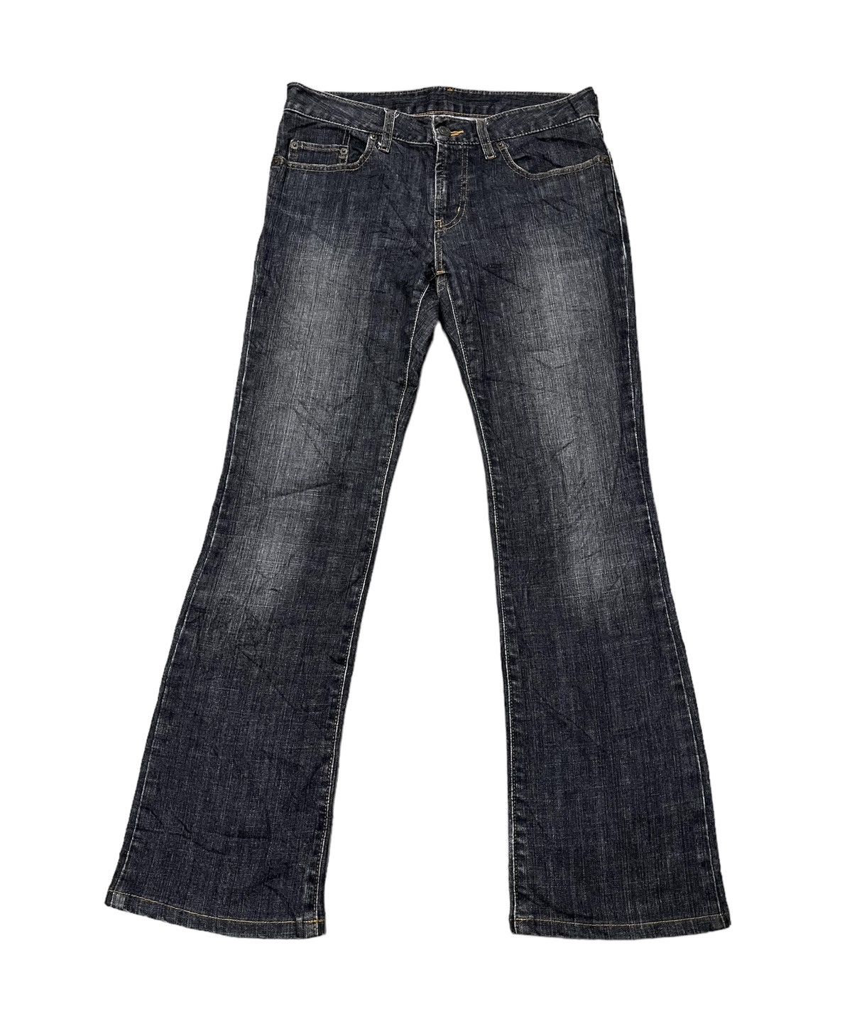 Flare Jeans Uniqlo faded black denim bootcut