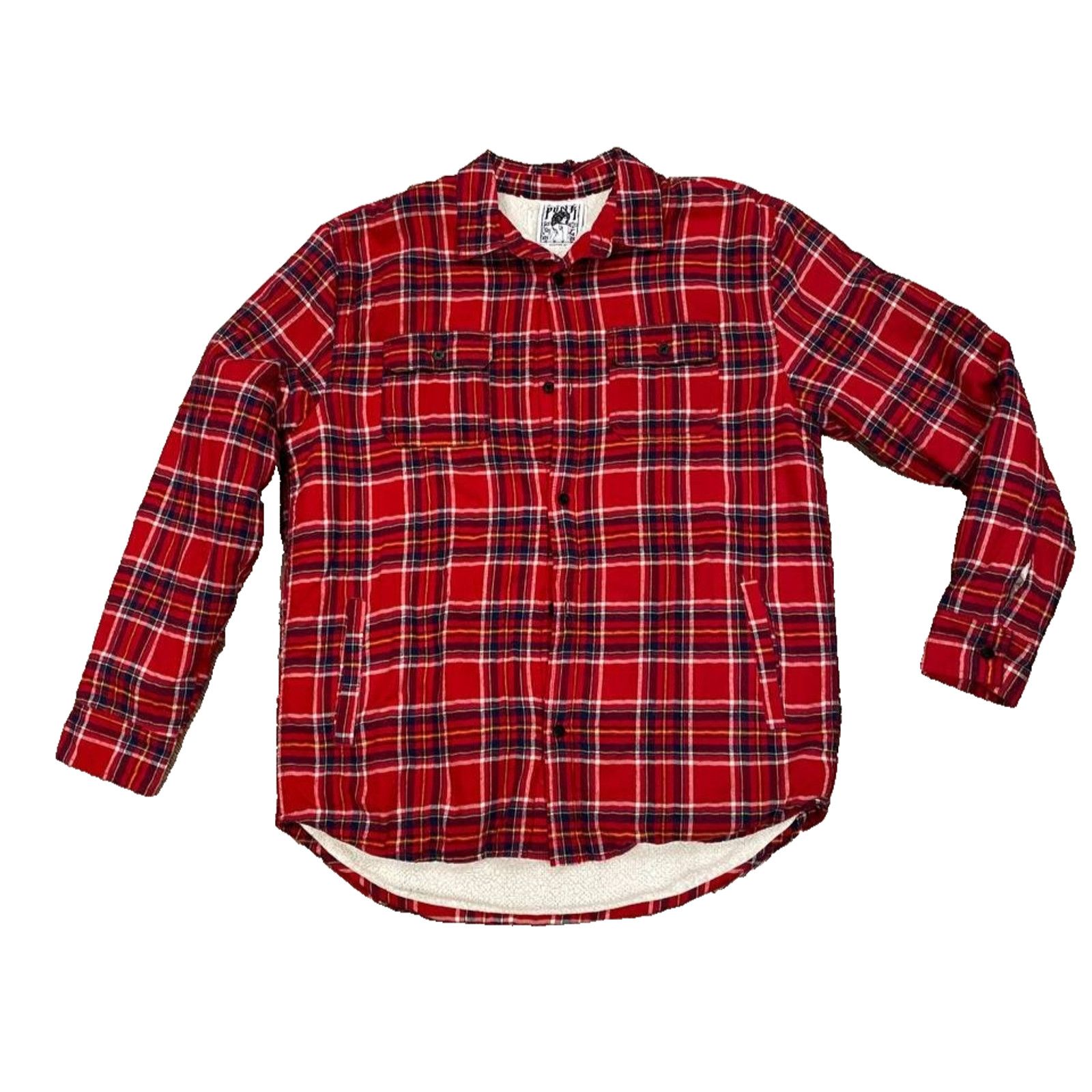 Other PUNK LA Anarchy Red Flannel Field Sherpa Lined Jacket sz L Size US L / EU 52-54 / 3 - 2 Thumbnail