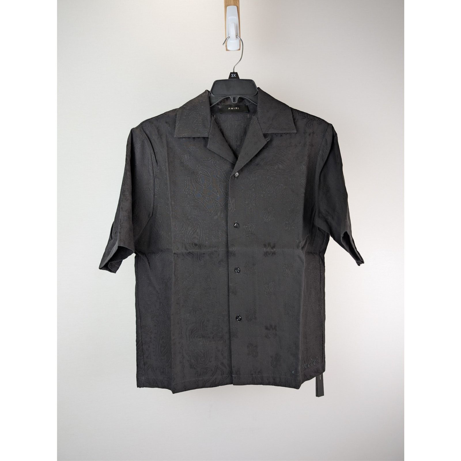 Amiri o1rshd1 MA Bandana Linen Camp Shirt in Black Size US M / EU 48-50 / 2 - 2 Thumbnail