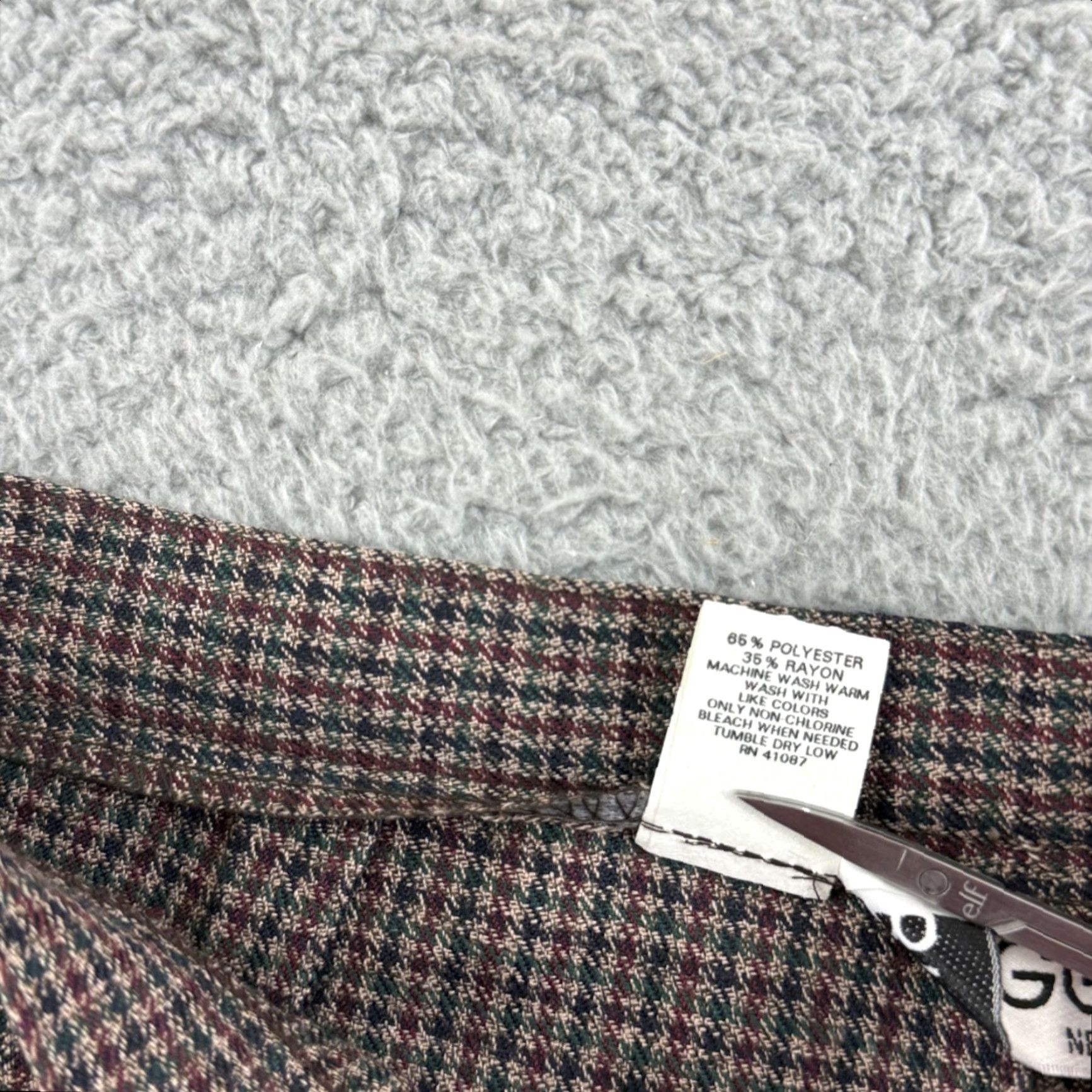 Vintage VINTAGE Briggs New York Pants Women 12 Houndstooth High Waist Pleated Trousers NWT Brown 90s City Hipster Preppy Modern Classic Tapered Leg Size 34" / US 12 / IT 48 - 6 Thumbnail