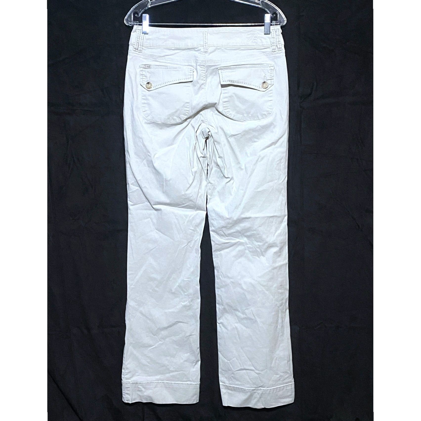 AG Jeans VINTAGE Jag Jeans Chino Pants Womens 8 Khakis Stretch Straight Leg Flap Button Pockets Cream 8 Womens Jeans Pants Size 30" / US 8 / IT 44 - 2 Thumbnail