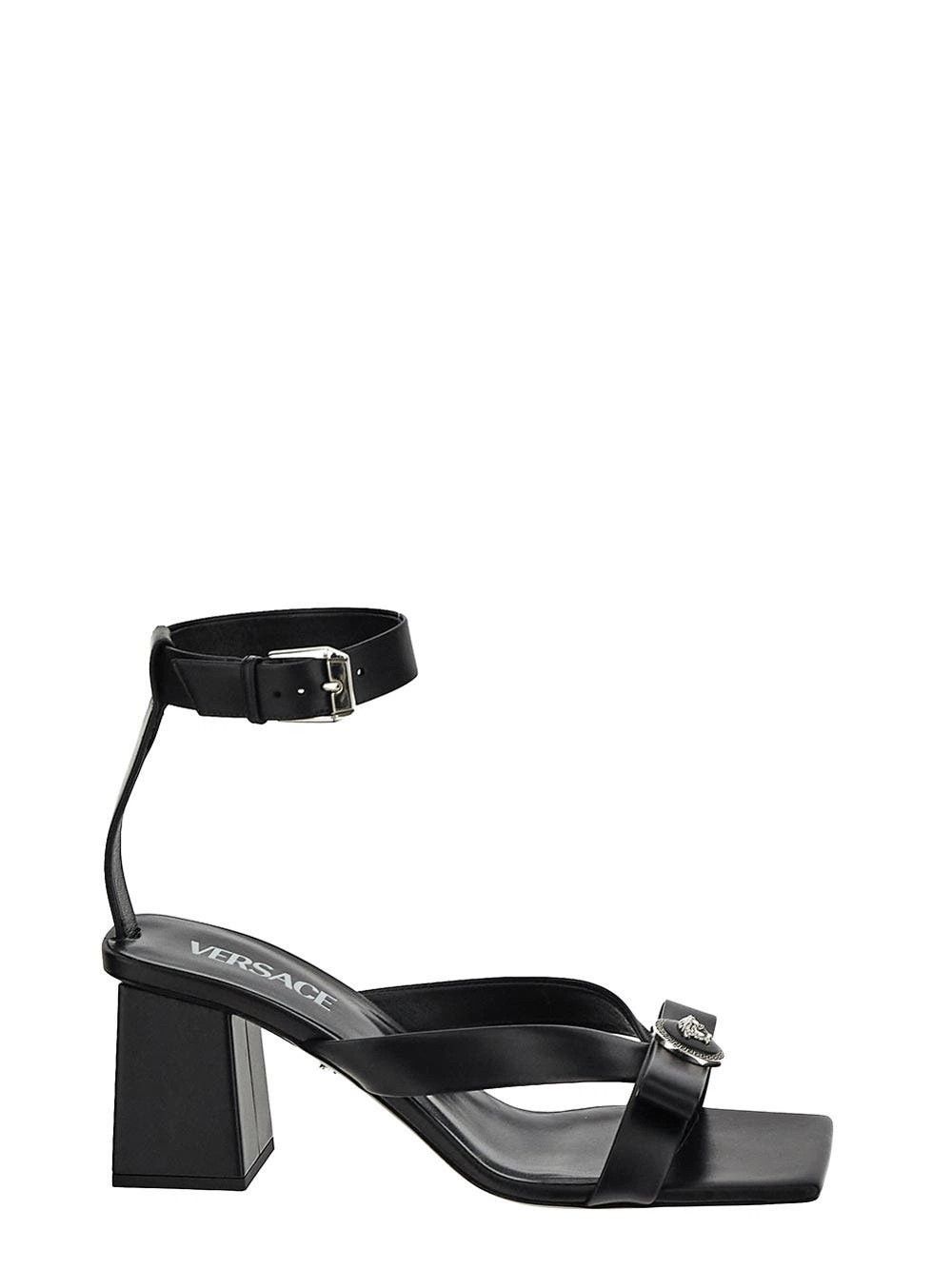 Versace o1y0226 Leather Ankle Strap Sandals in Black Size US 6 / IT 36 - 1 Thumbnail
