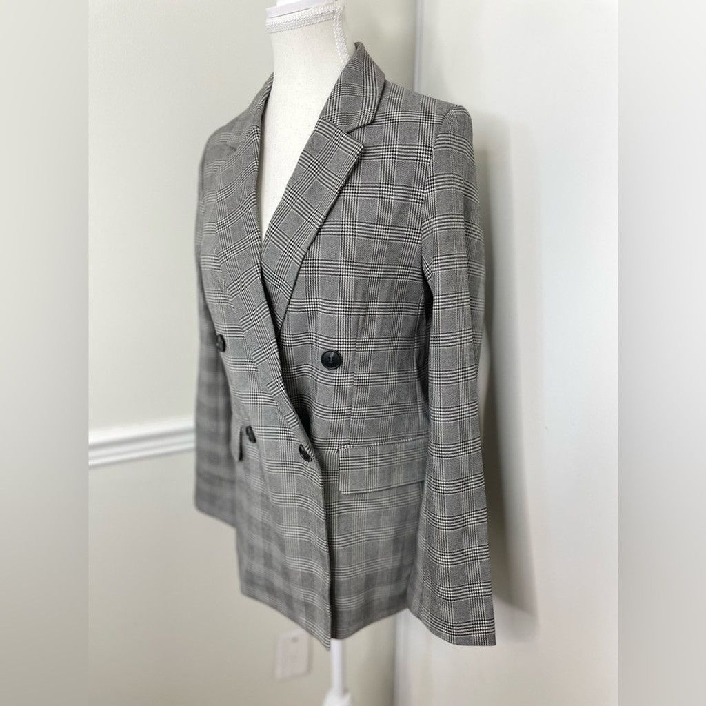 H&M NWT H&M Checkered Double-Breasted Blazer XS Size XS / US 0-2 / IT 36-38 - 4 Thumbnail
