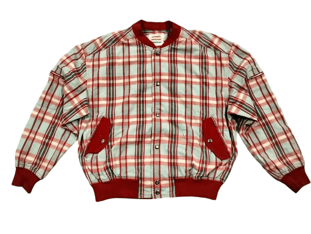 PERSON'S Vintage 90s Person's For Men Red Tartan Jacket Snap Button Size US L / EU 52-54 / 3 - 2 Thumbnail