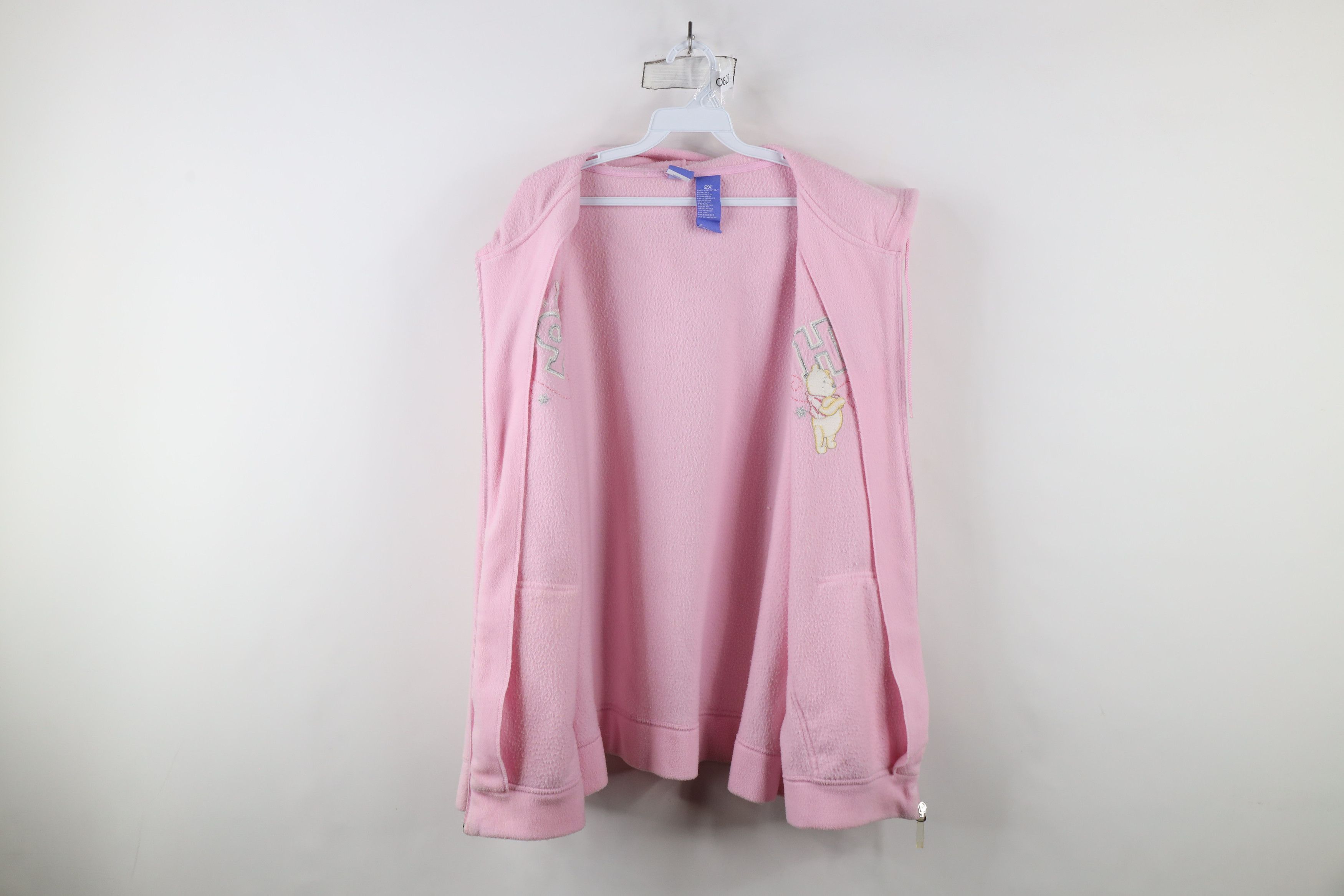 Disney × Vintage Vintage Disney Winnie the Pooh Full Zip Fleece Hoodie Pink Size XXL / US 16-18 / IT 52-54 - 7 Thumbnail