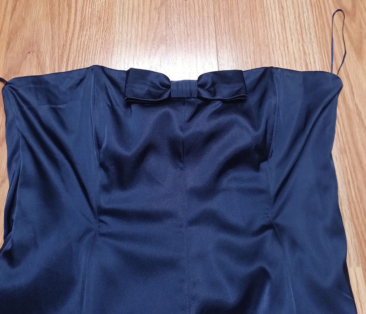 Moschino MOSCHINO Satin Dark Blue Bustier Dress EU 40 US 10 Size L / US 10 / IT 46 - 4 Thumbnail