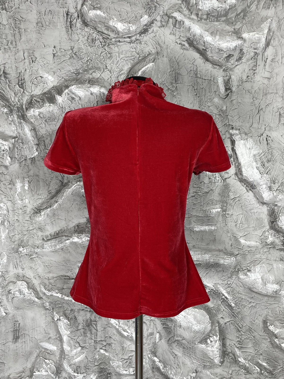 Killstar Killstar Y2K Velour Glamour Vamp Gothic Lace-Up Top Size M / US 6-8 / IT 42-44 - 3 Thumbnail