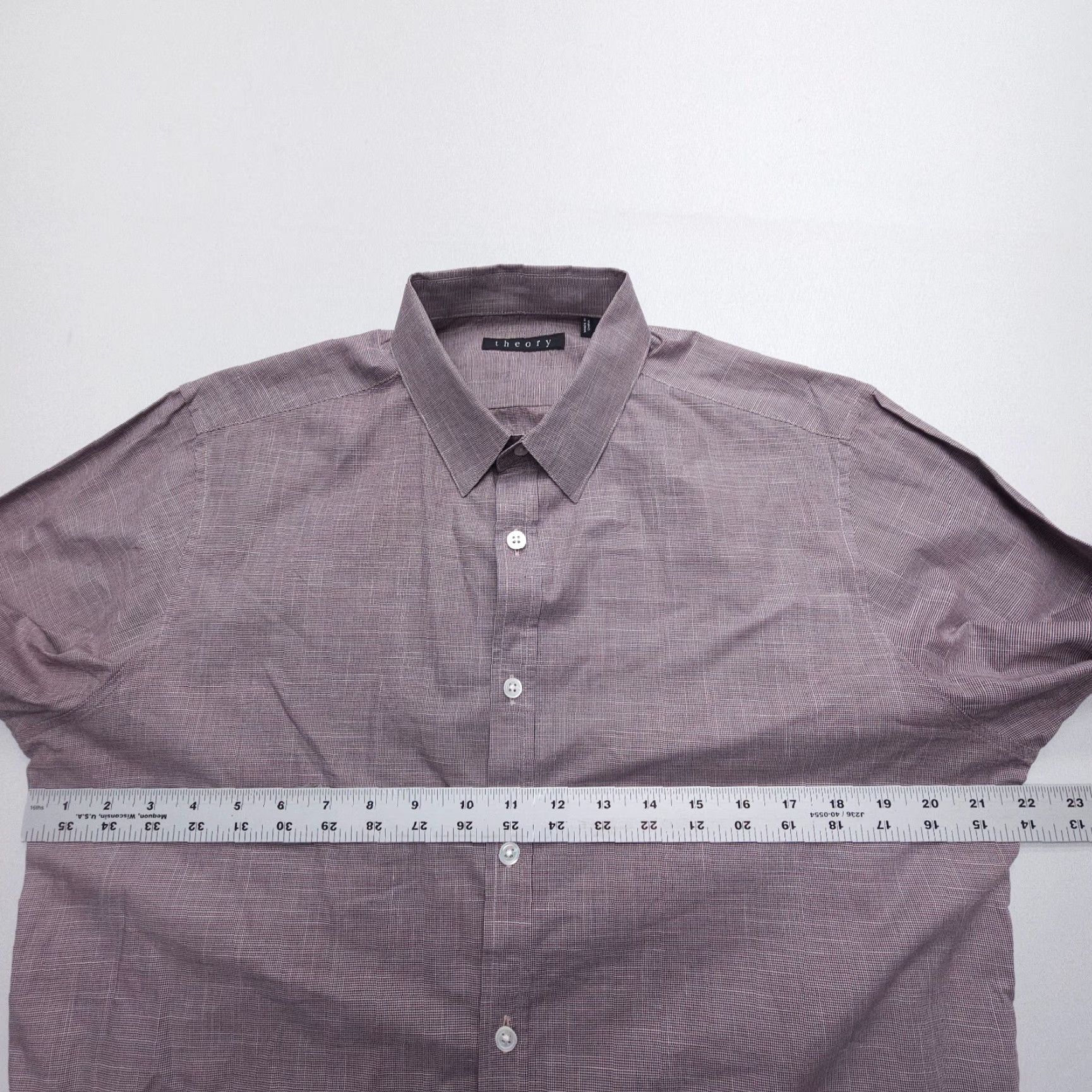 Theory Theory Dress Shirt Mens Medium Red Plaid 100% Cotton Long Sleeve Button-Cuff Classic 90s Preppy Men Size US M / EU 48-50 / 2 - 7 Thumbnail