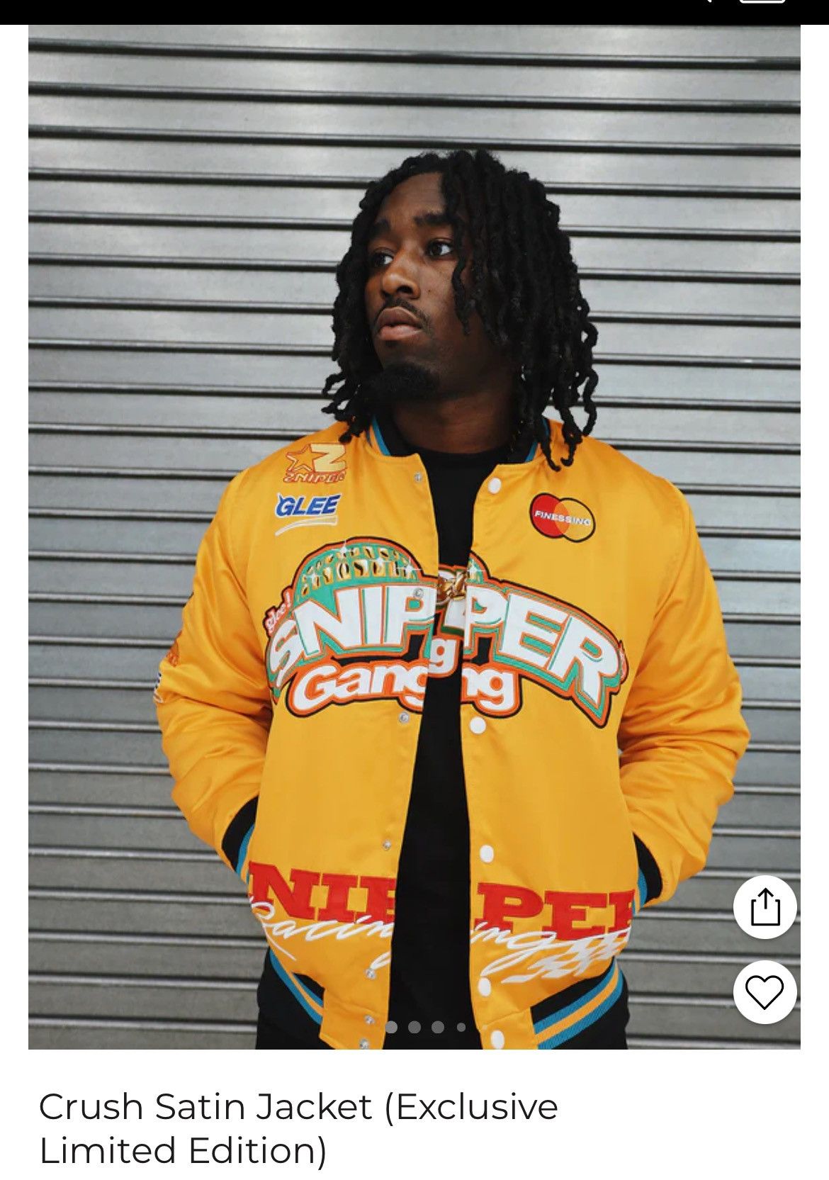image of Sniper Gang Varsity Jacket in Orange, Men's (Size Large)