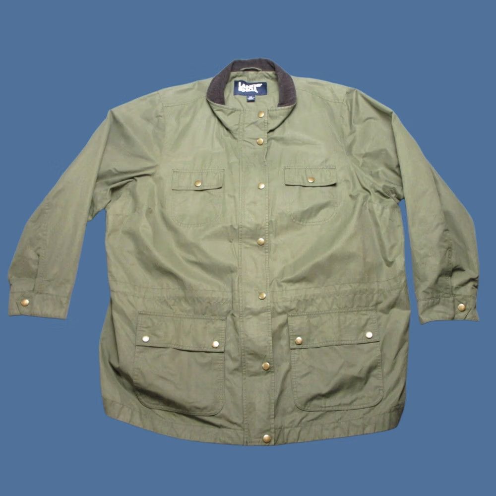 Lands' End Lands' End Womens Jacket 3X 24W-26W Olive Green Canvas Accent Chore Coat Corduroy Size XXL / US 16-18 / IT 52-54 - 1 Thumbnail