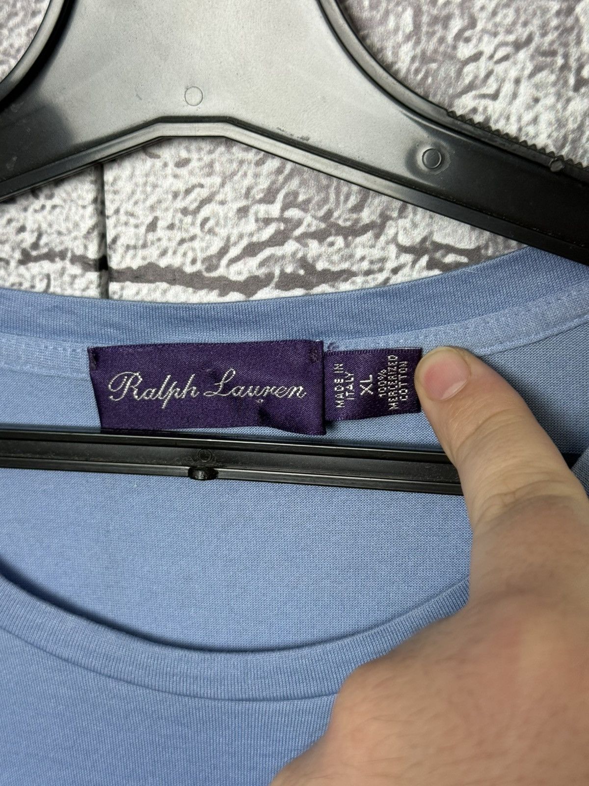 Ralph Lauren Purple Label Ralph Lauren Purple Label Crewneck Blue Tee Made in Italy Size US XL / EU 56 / 4 - 13 Thumbnail