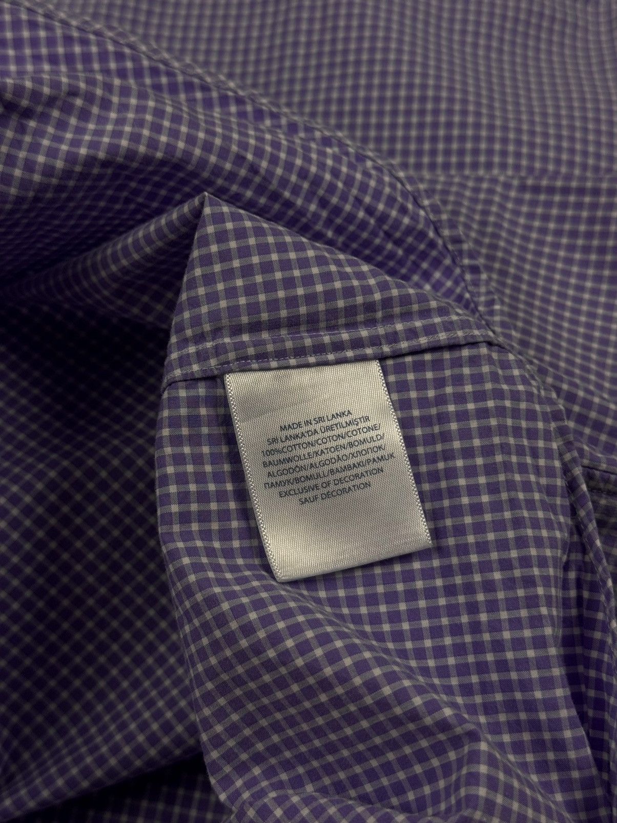 Polo Ralph Lauren × Ralph Lauren POLO Ralph Lauren Purple White Plaid Long Sleeve Shirt Size US M / EU 48-50 / 2 - 12 Thumbnail