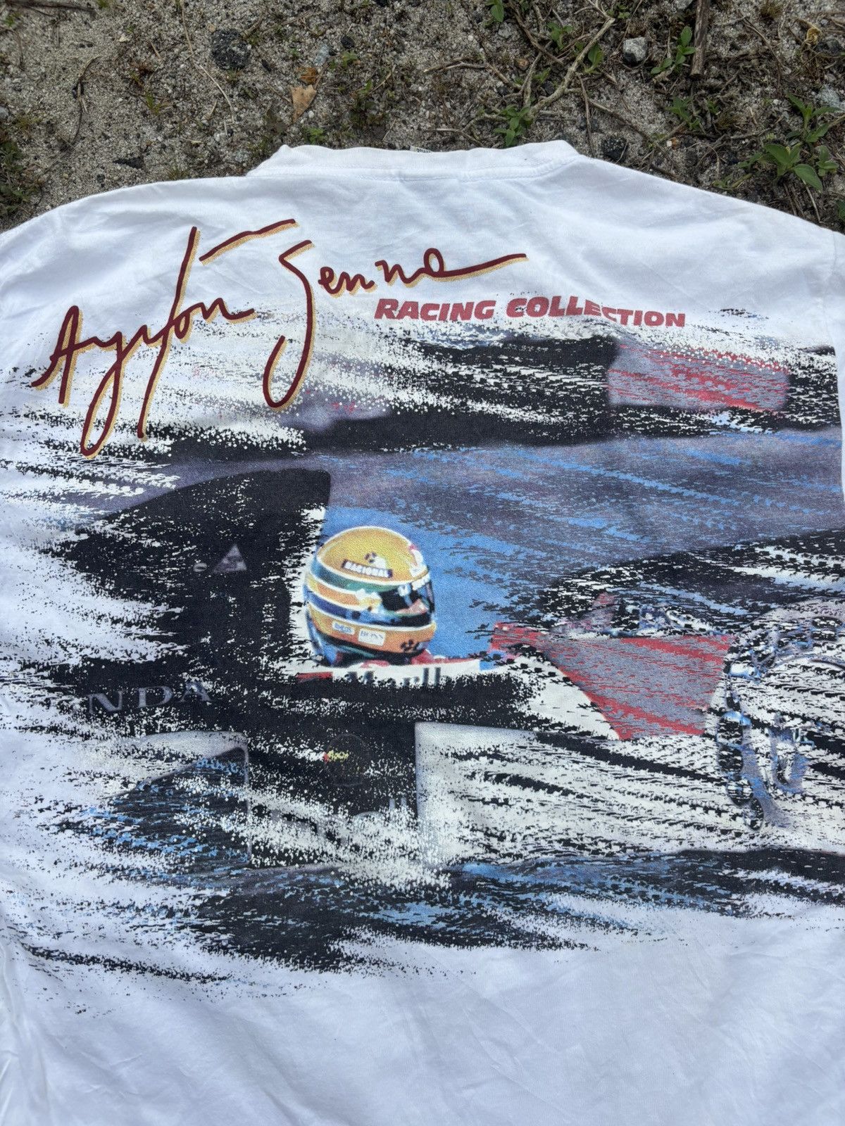 Vintage Vintage Aryton Senna Tshirt Size US L / EU 52-54 / 3 - 3 Thumbnail