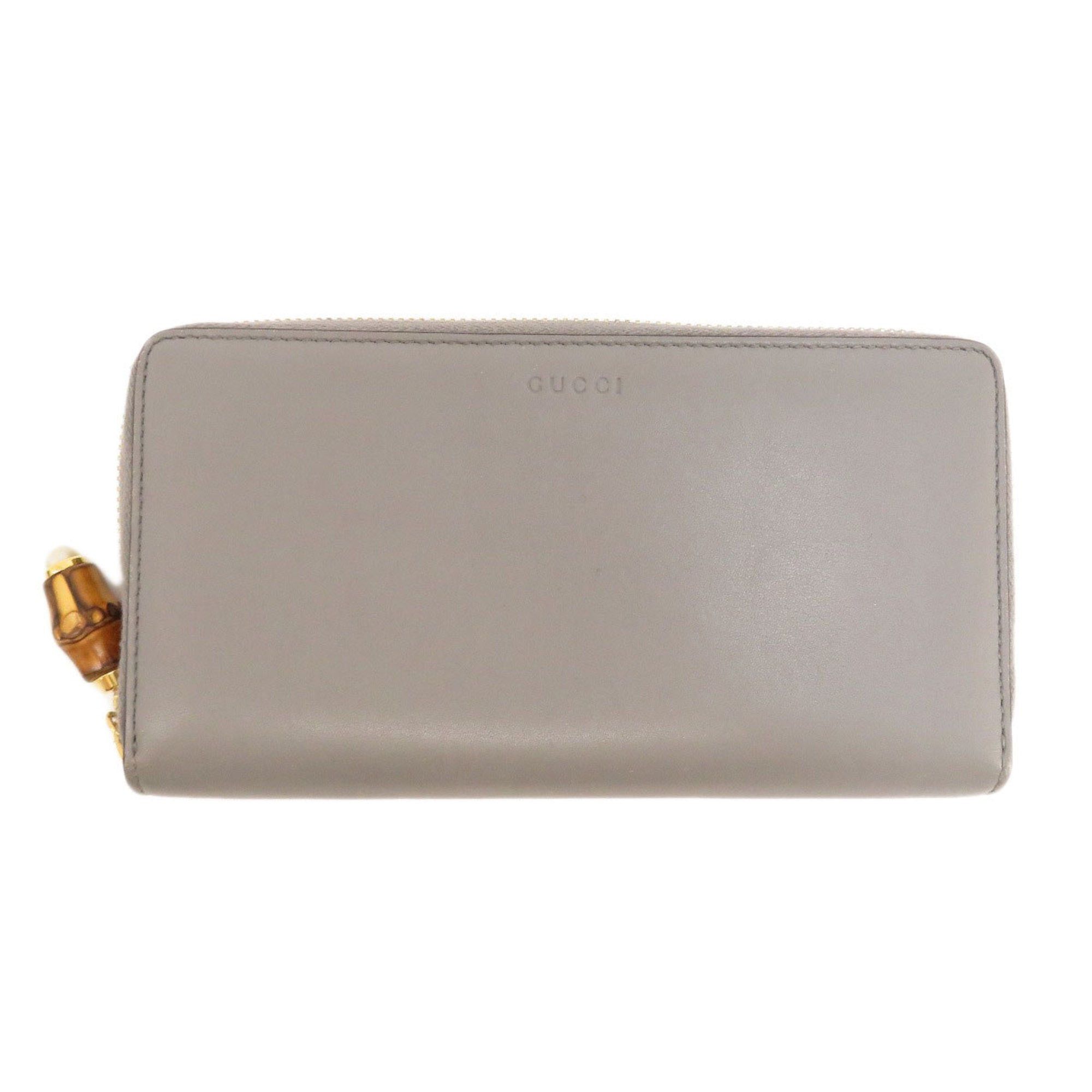 image of Gucci 453158 Bamboo Long Wallet Leather Ladies in Black, Women's