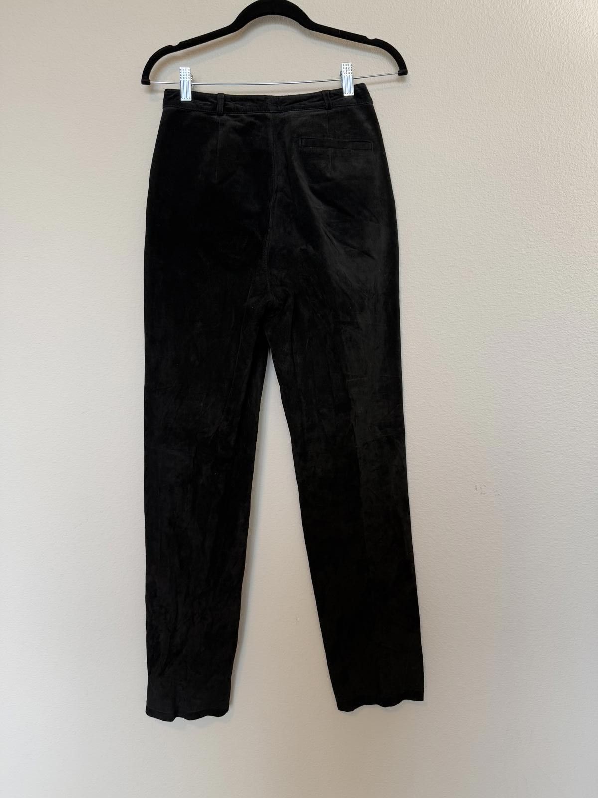 Designer Vintage 90s black high waisted suede pants. Size 27" / US 4 / IT 40 - 5 Thumbnail