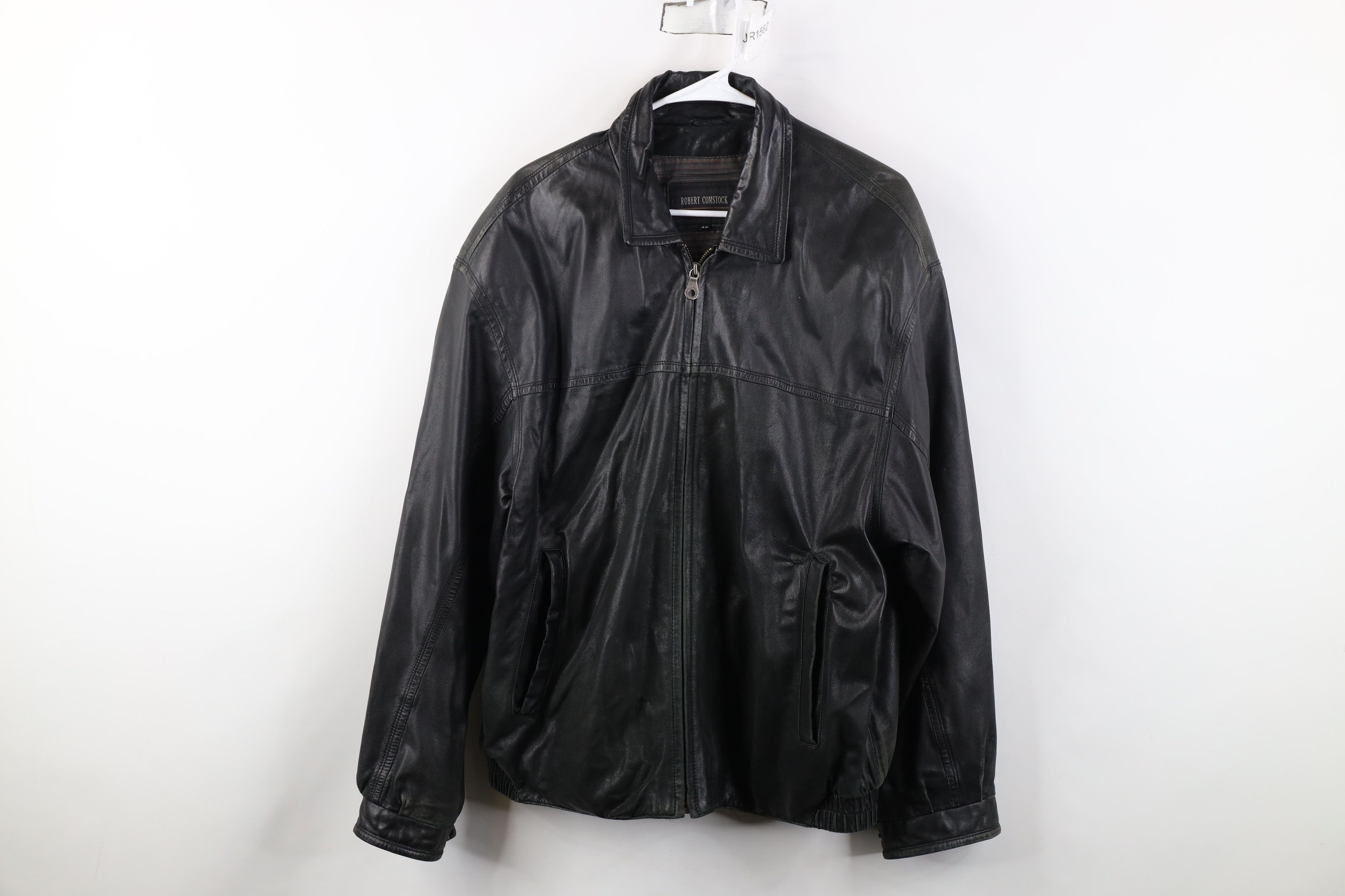 Vintage Vintage 90s Streetwear Soft Leather Collared Bomber Jacket Size US XXL / EU 58 / 5 - 1 Thumbnail