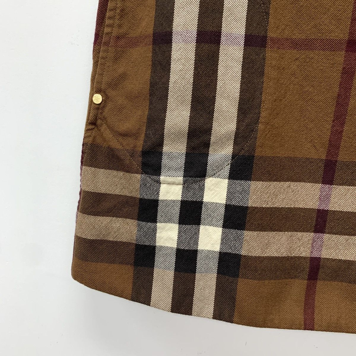 Burberry Burberry Brown Classic Check Wool Casual Skirt K26WX Size 25" / US 0 / IT 36 - 4 Thumbnail