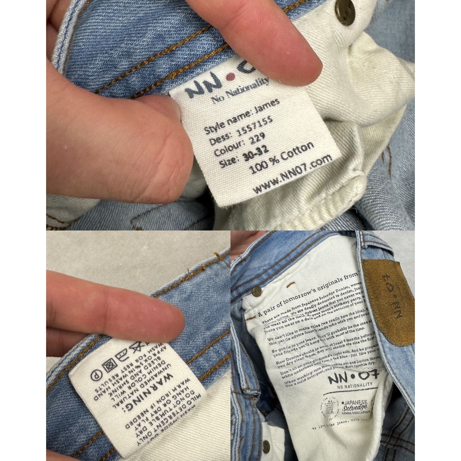 NN07 NN.07 No Nationality Men's Blue Cotton Denim Jeans 30-32 Size US 30 / EU 46 - 2 Thumbnail