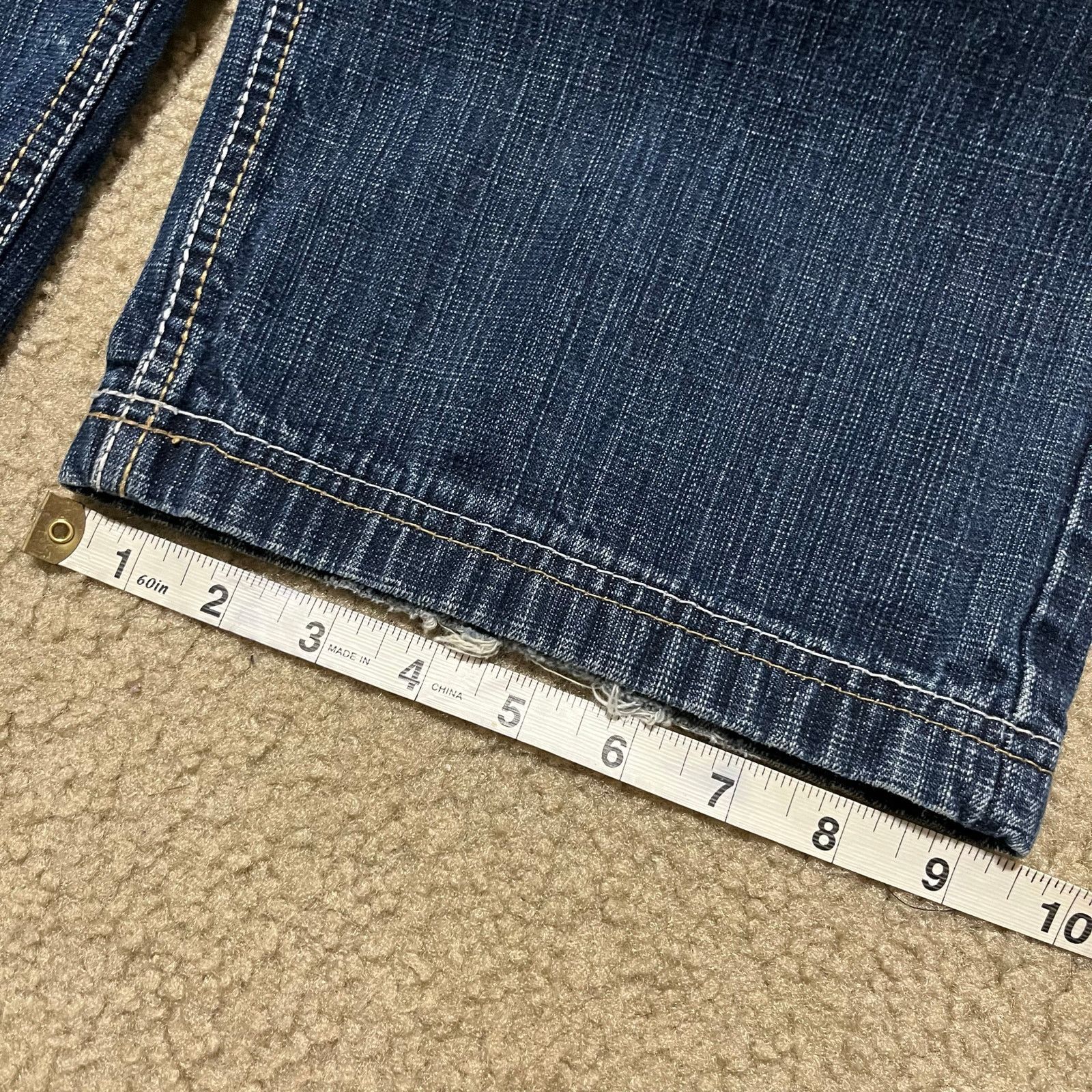 Other Y2K Rich Kids Baggy Skater Embroidered Dark Blue Jeans 36x32 Size US 36 / EU 52 - 6 Thumbnail