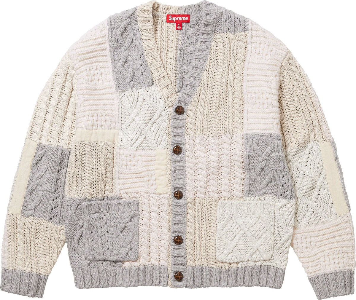 Supreme Supreme Patchwork Cable Knit Cardigan | Grailed