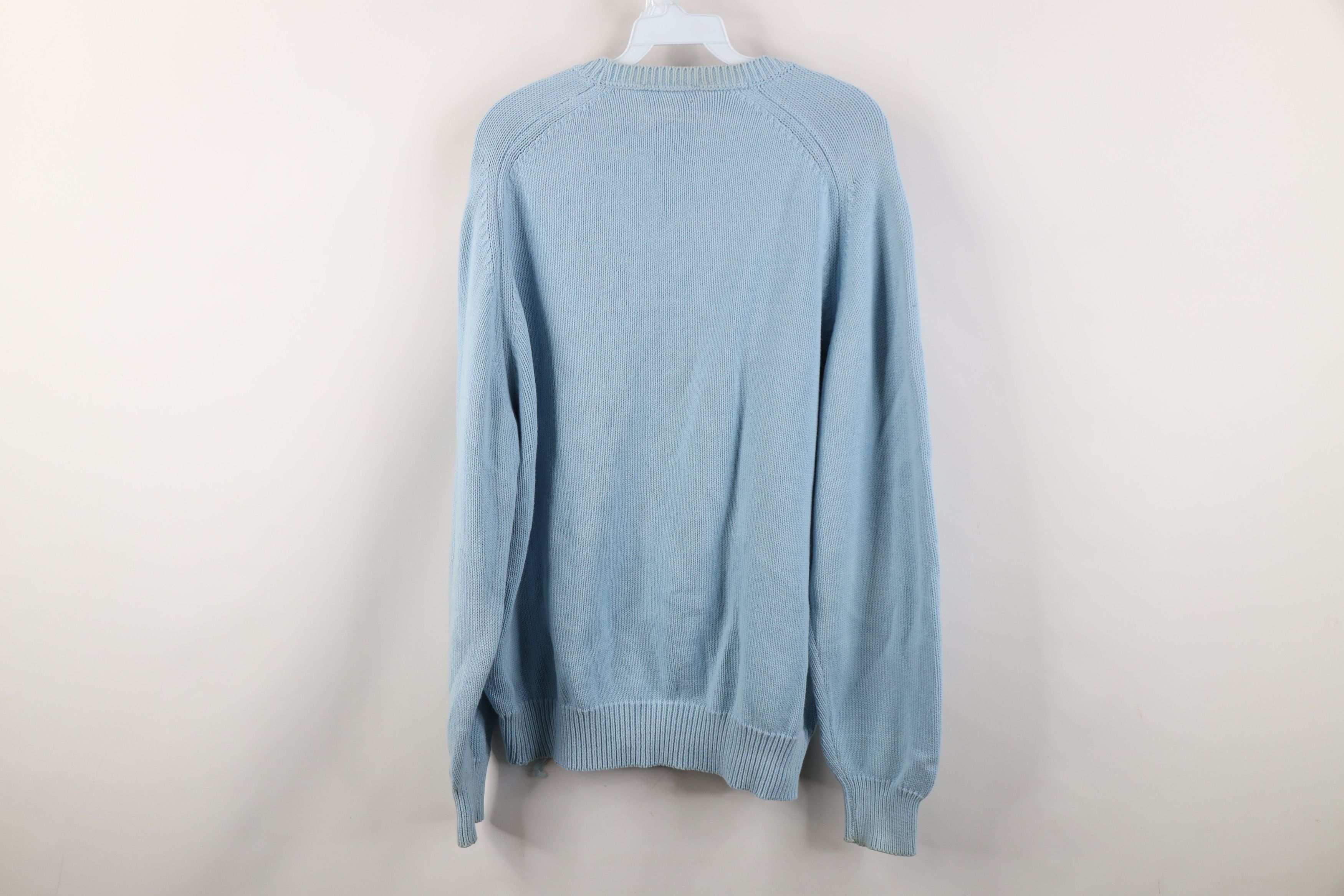 Lands' End Vintage 90s Lands End Knit V-Neck Sweater Carolina Blue USA Size US L / EU 52-54 / 3 - 10 Thumbnail