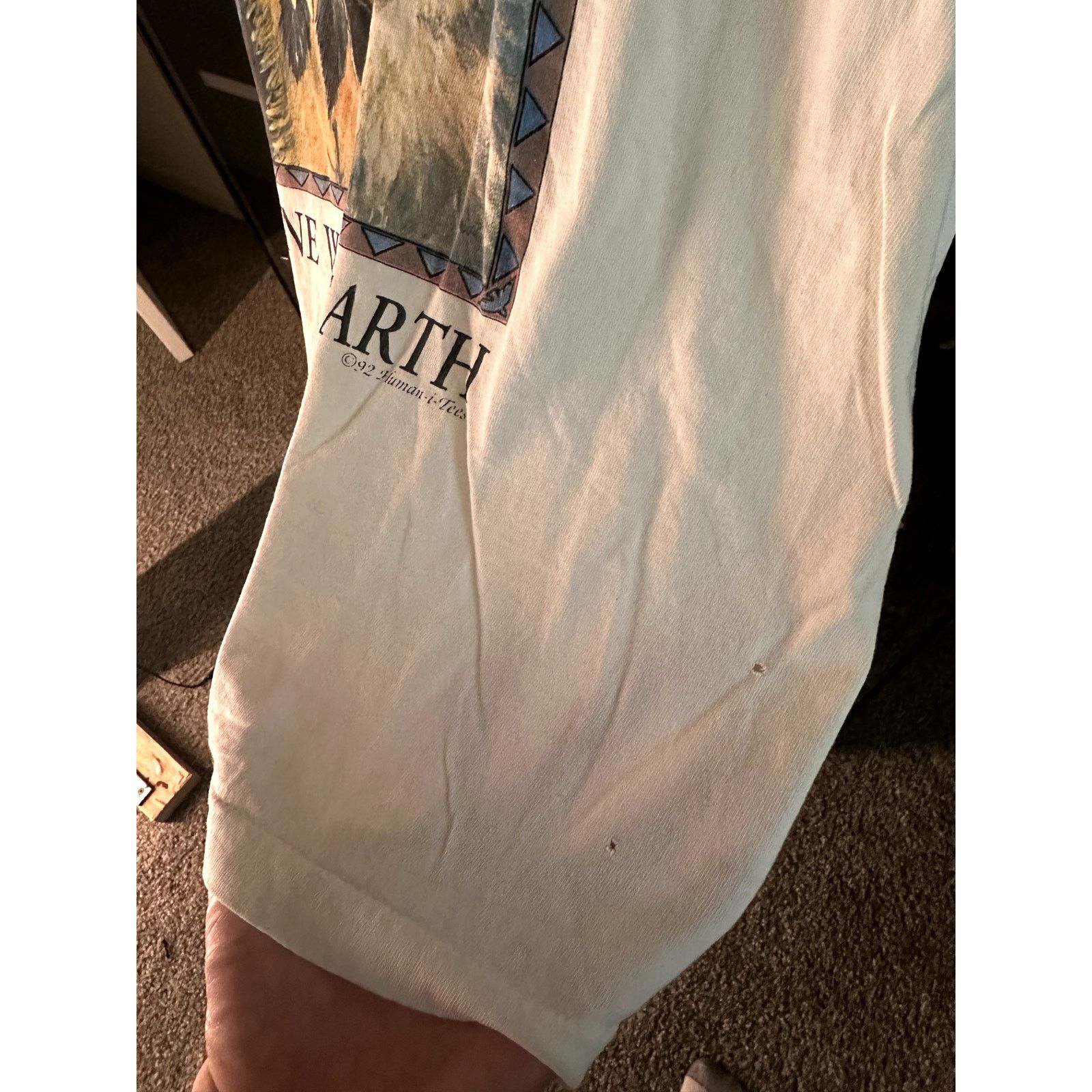 Anvil Vintage 90s Native American One with the Earth T-shirt SZ L Size US XL / EU 56 / 4 - 3 Thumbnail
