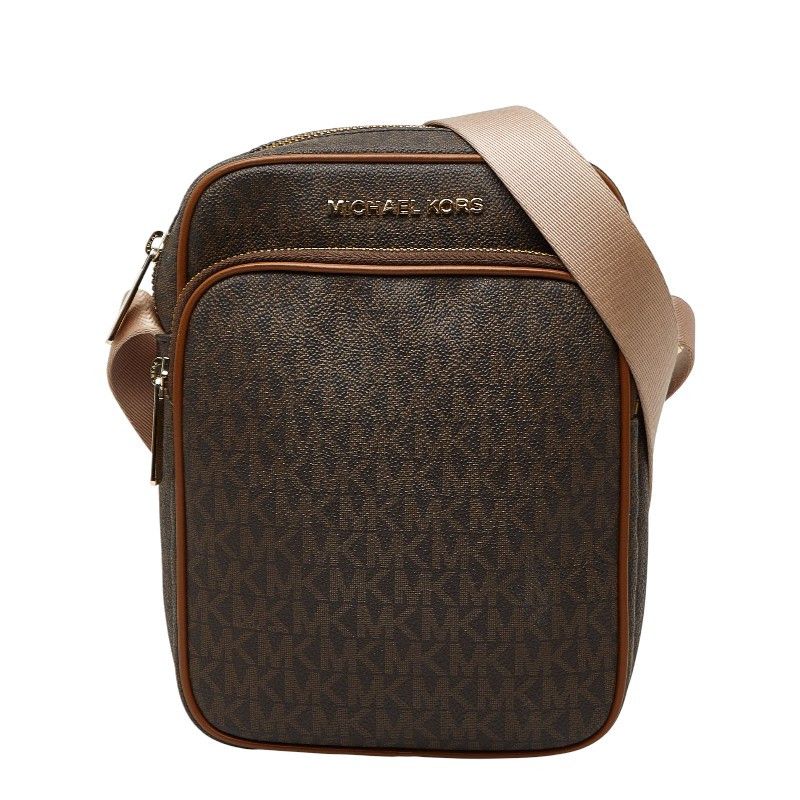 Michael Kors Michael Kors Mk Signature Pvc Shoulder Bag Plastic / Synthetic Crossbody Bag 35H9Gtvc1B Duty Free For Usa in Brown, Women's