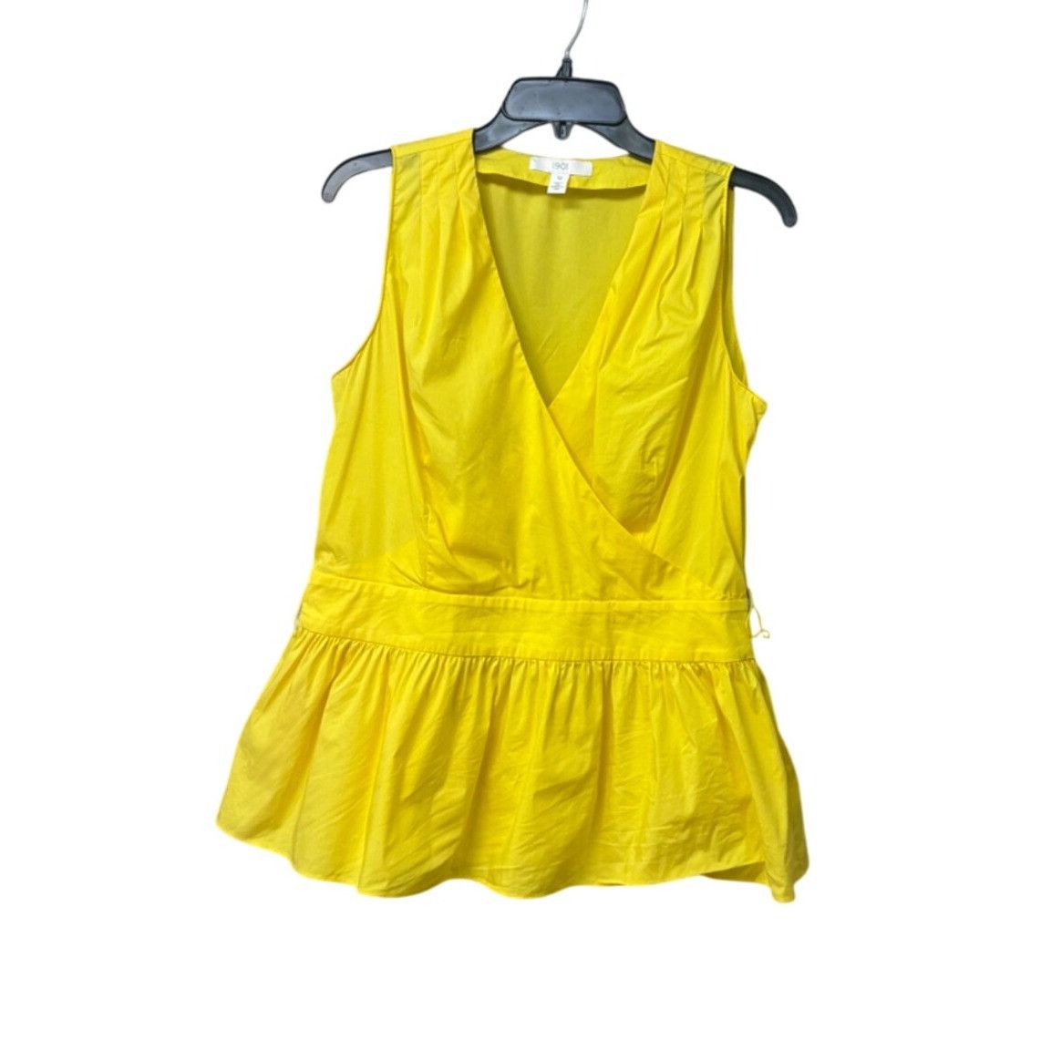 1901 1901 Surplice Wrap Peplum Sleeveless Blouse in Yellow, Sz. Size XL / US 12-14 / IT 48-50 - 4 Thumbnail