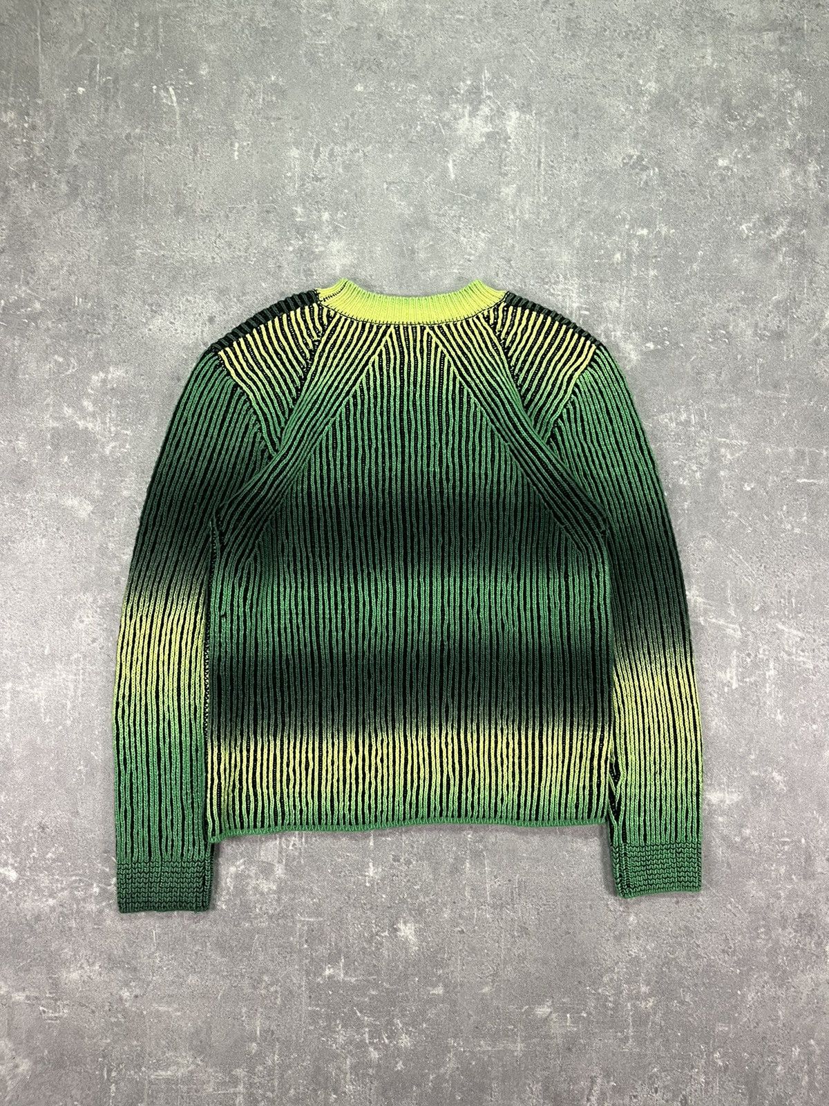 Japanese Brand Rare Neon Faded Ribbed Cable Knit Size US M / EU 48-50 / 2 - 2 Thumbnail