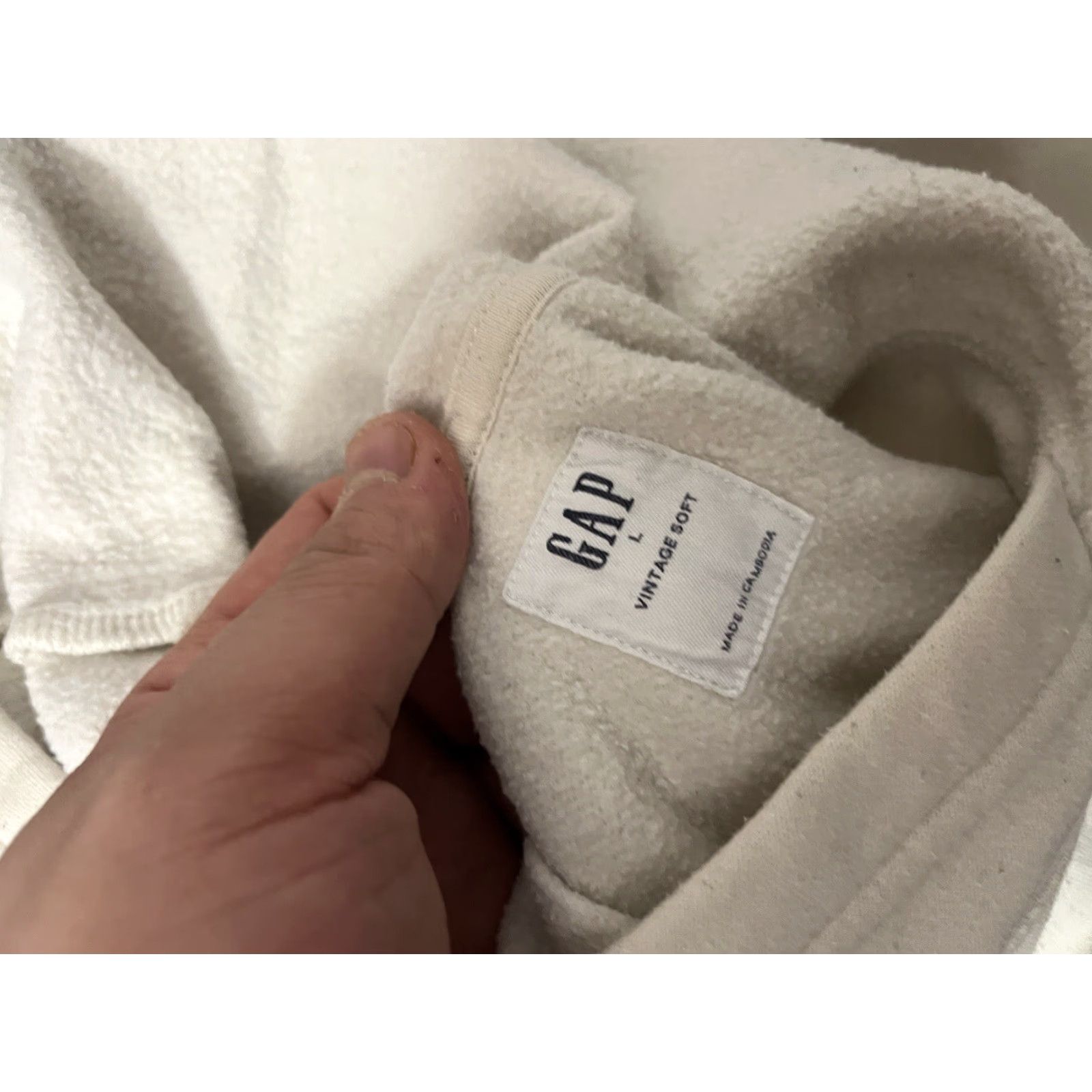 Gap GAP Hoodie Male L Ivory Sweatshirt Vintage-Look Striped Pullover Hooded Pockets Cotton Polyester Fleece UI- Nautical Retro Mens Size US L / EU 52-54 / 3 - 5 Thumbnail