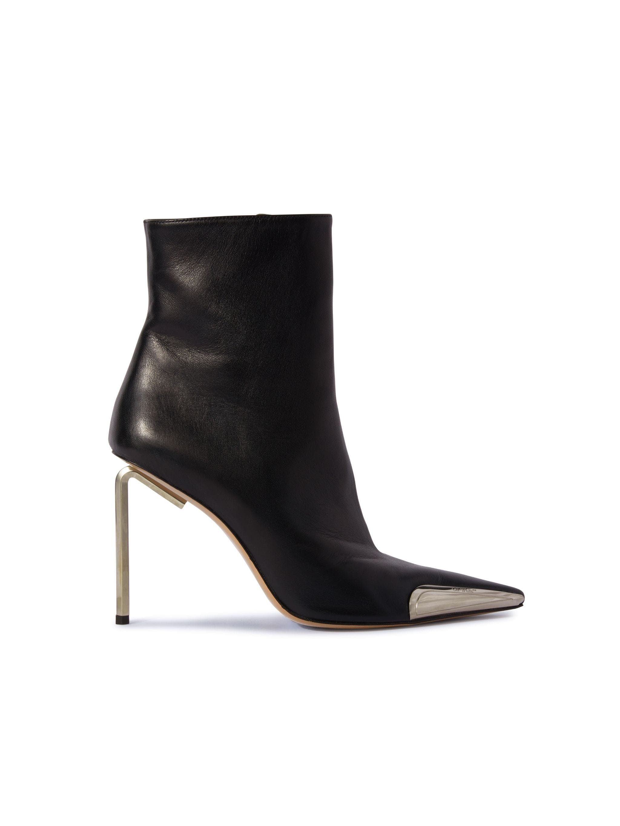 Off-White o1y1225 Leather Ankle Boots in Black Size US 8 / IT 38 - 1 Thumbnail