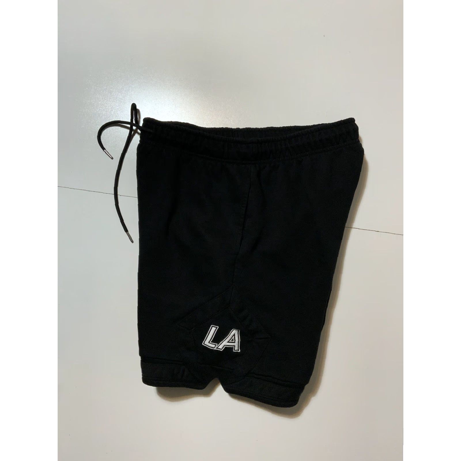 Vintage Fox LA Los Angeles Embroidered Black Terry Fleece 7” Inseam Varsity Sweat Shorts Mens L Embroidered Fox LA Black Terry Fleece Sweat Shorts Size US 33 - 3 Thumbnail