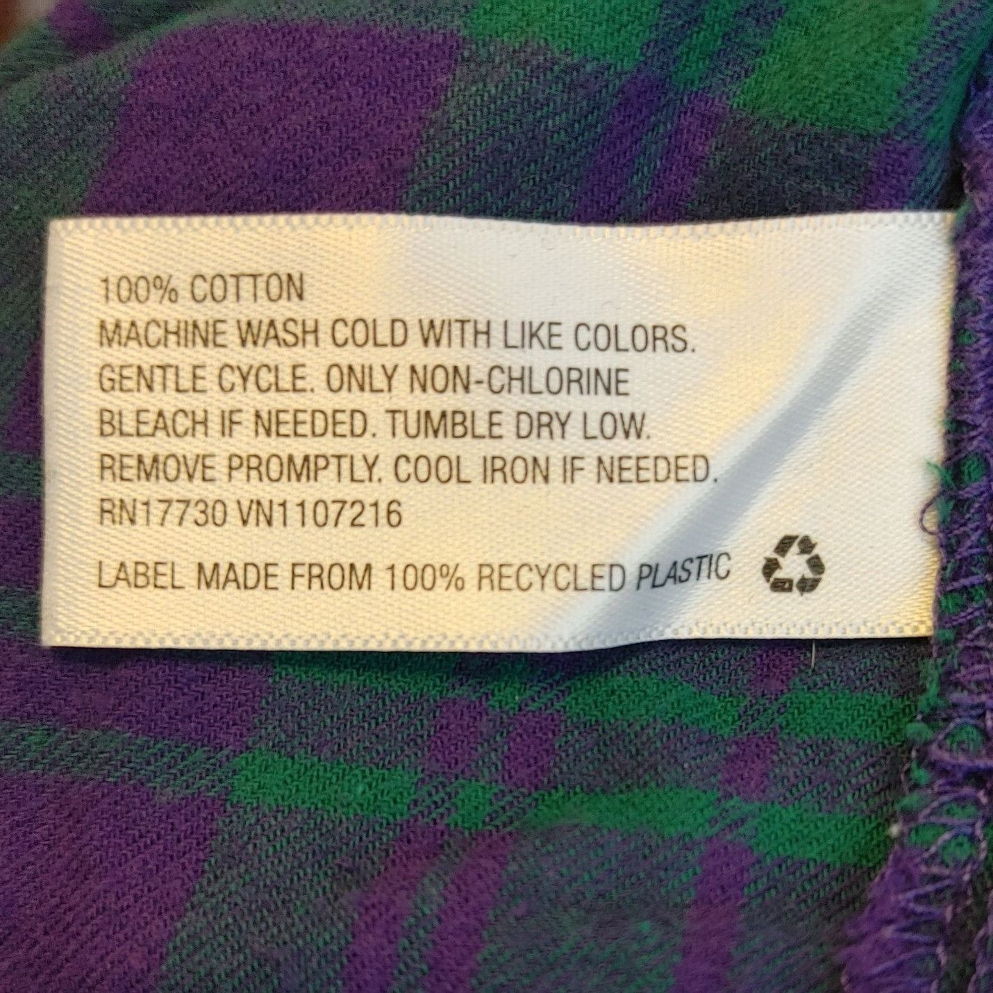 Other Original Use Women's Green/Purple Plaid Long Sleeve Button U Size M / US 6-8 / IT 42-44 - 4 Thumbnail