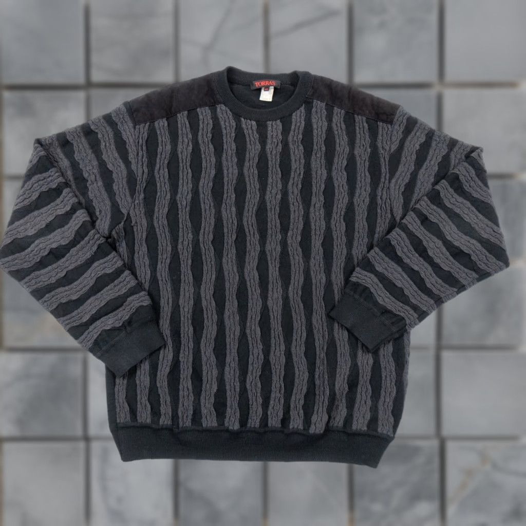 Vintage VINTAGE Torras Mens Sweater Pullover Crewneck Wool Blend Long Sleeve All Seasons 46 Black Size US XXL / EU 58 / 5 - 1 Thumbnail
