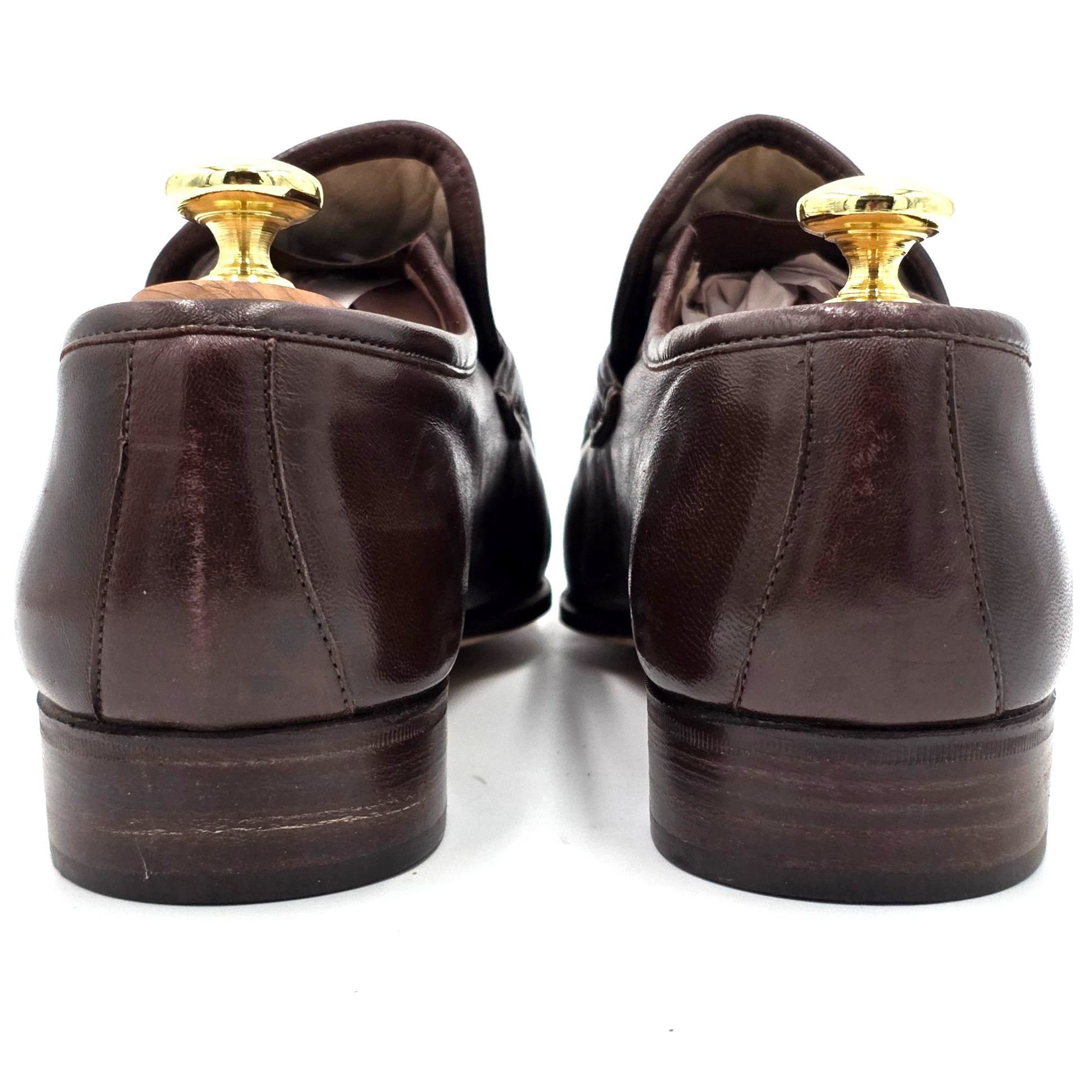 Bally NEW Vintage Bally Ziggi Brown Leather Tassel Loafers Mens 9M Size US 9 / EU 42 - 7 Thumbnail