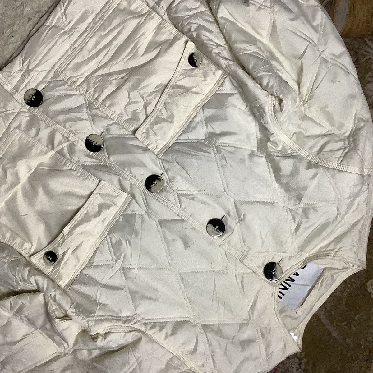 Ganni GANNI Detachable-Collar Ruffled Quilted Jacket size 34 Size XS / US 0-2 / IT 36-38 - 3 Thumbnail