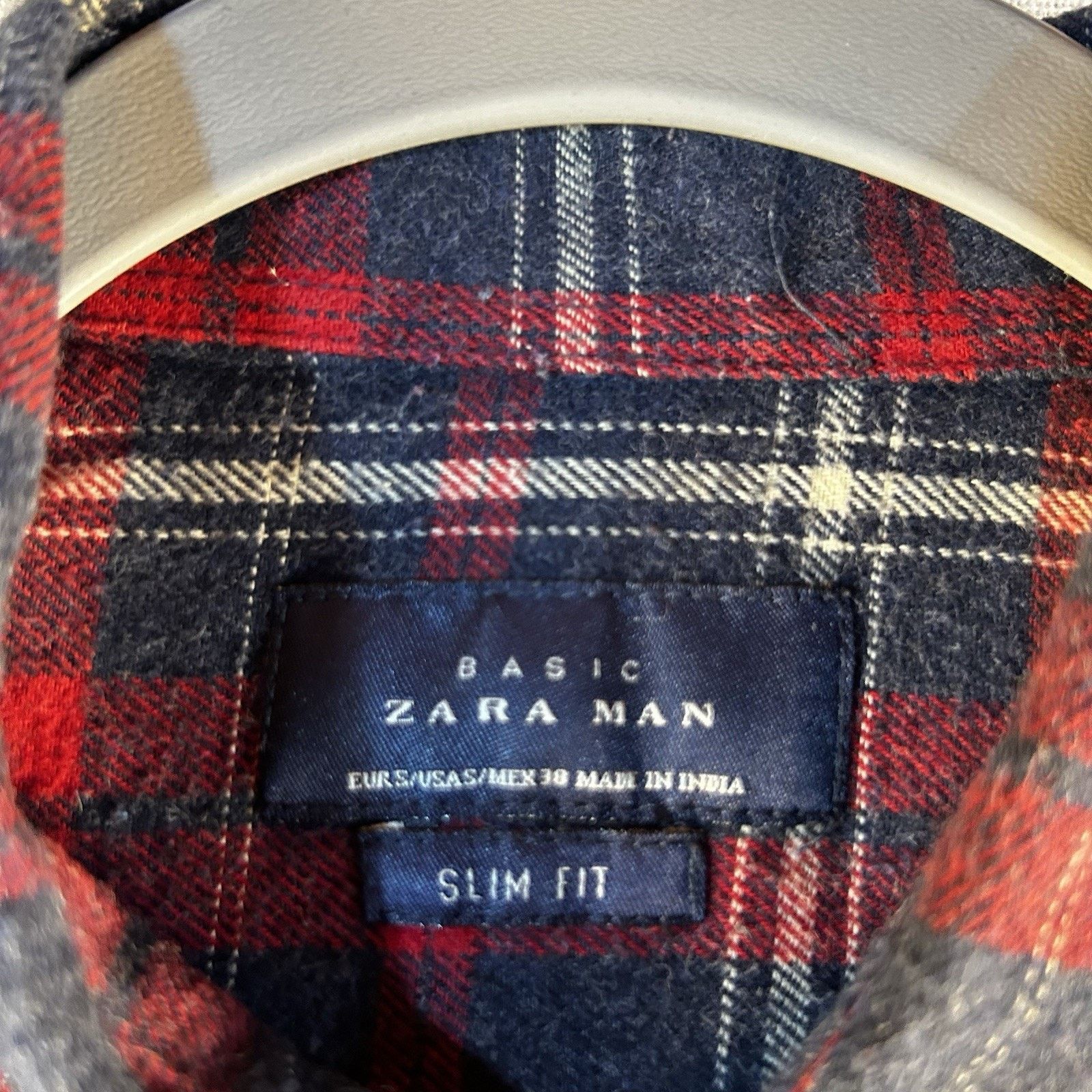 Zara Zara Flannel Shirt Men S Slim Blue/Red Plaid Snap Size US S / EU 44-46 / 1 - 3 Thumbnail