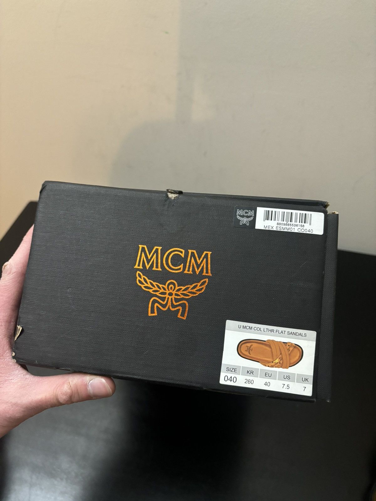 MCM MCM Monogram Cross Leather Sandals Cognac Brown Size US 7 / EU 40 - 10 Thumbnail