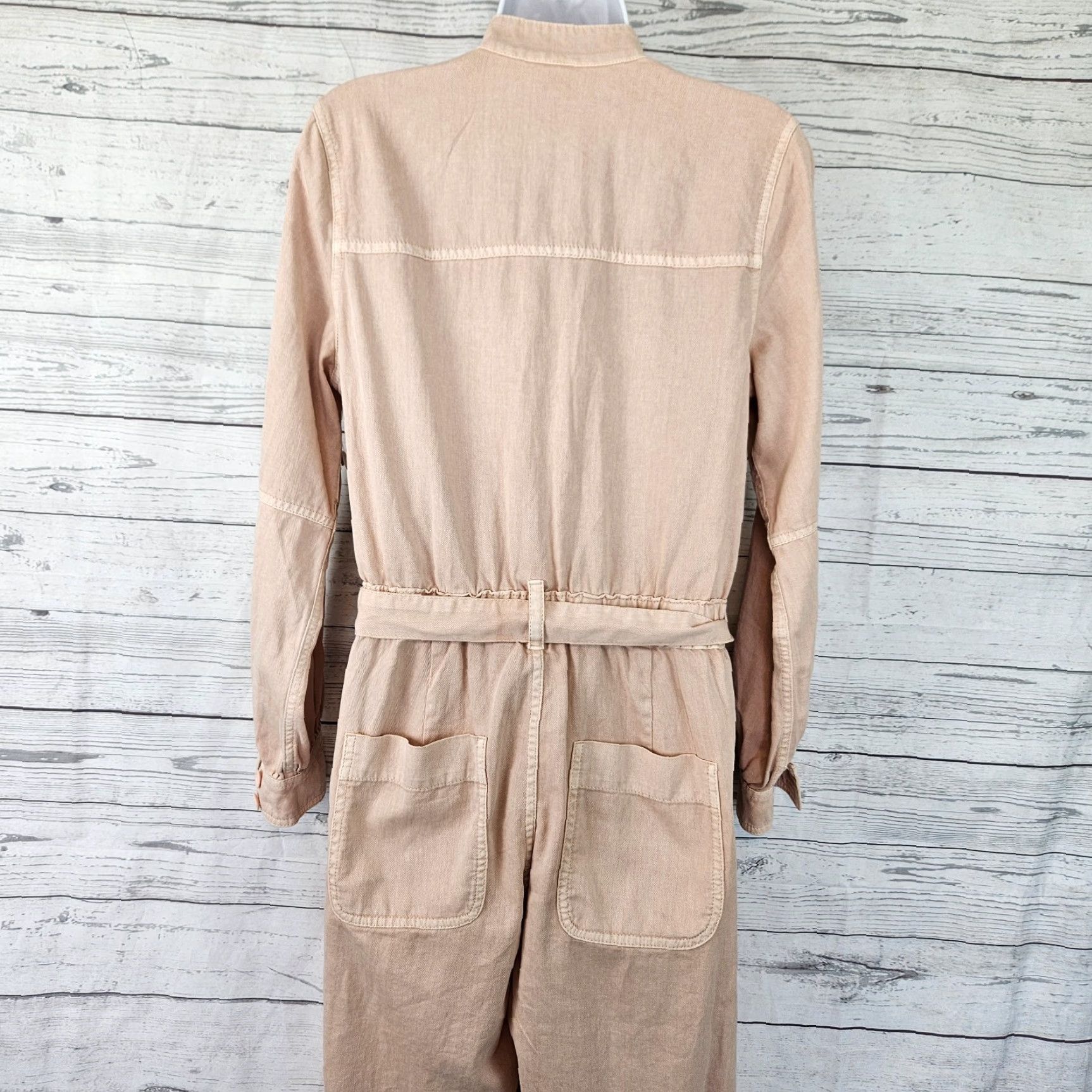 Old Navy Old Navy Womens Jumpsuit Sz Small Pink Long Sleeve Belted Cotton Size S / US 4 / IT 40 - 4 Thumbnail