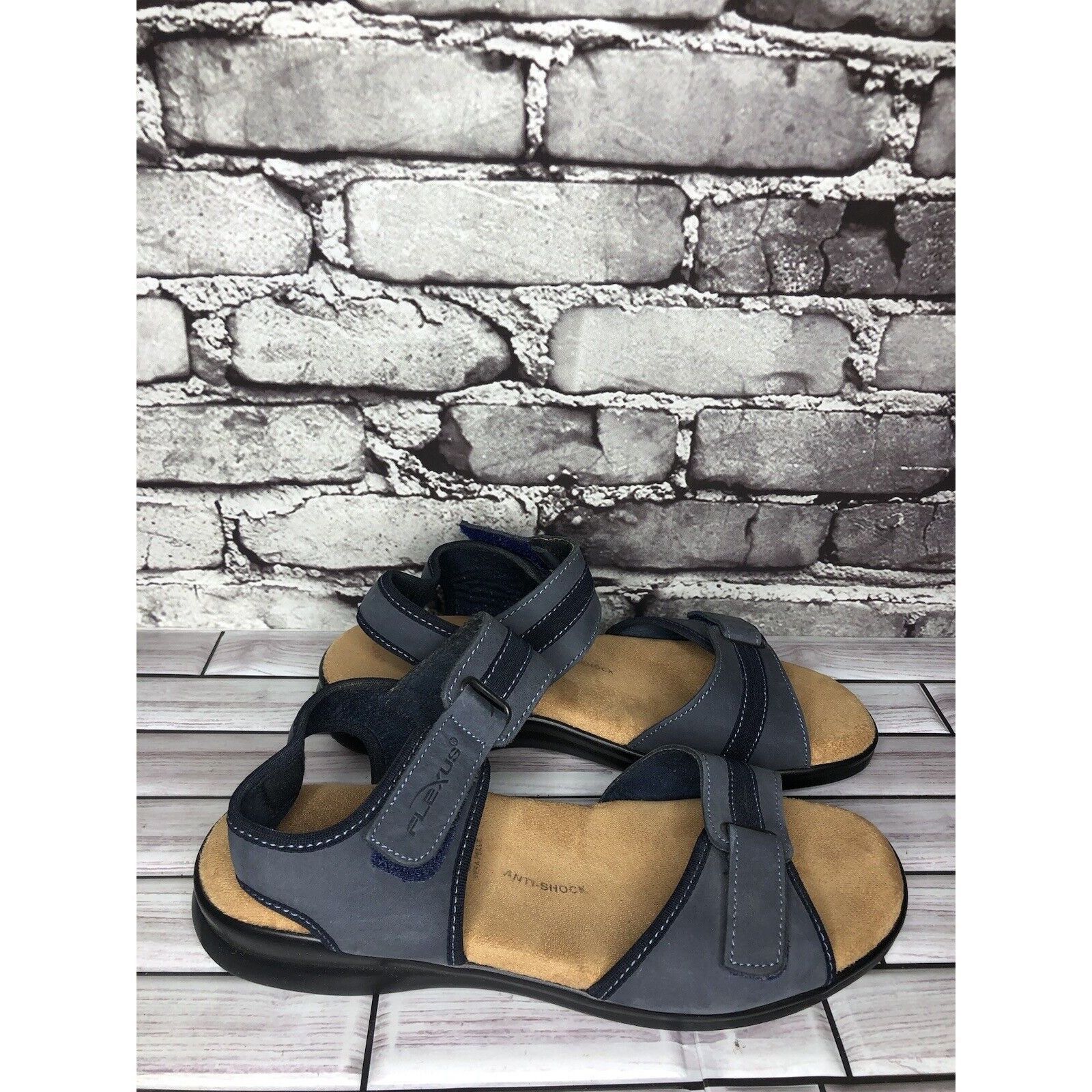 Other Flexus Spring Step Blue Leather Strap Casual Wedge Sandals W Size US 9.5 / IT 39.5 - 20 Thumbnail