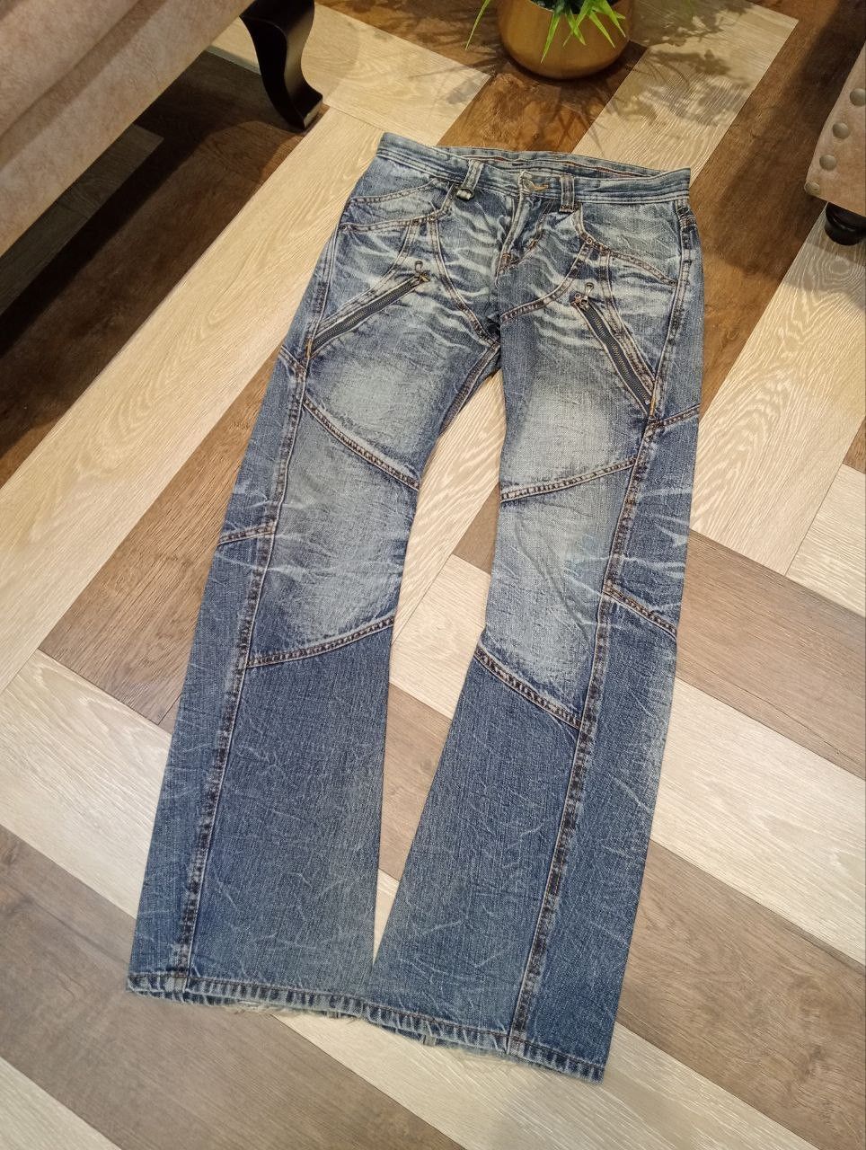 Nicole Club JAPANESE NICOLE CLUB FOR MEN BLUE DENIM FLARED PANTS Size US 30 / EU 46 - 2 Thumbnail