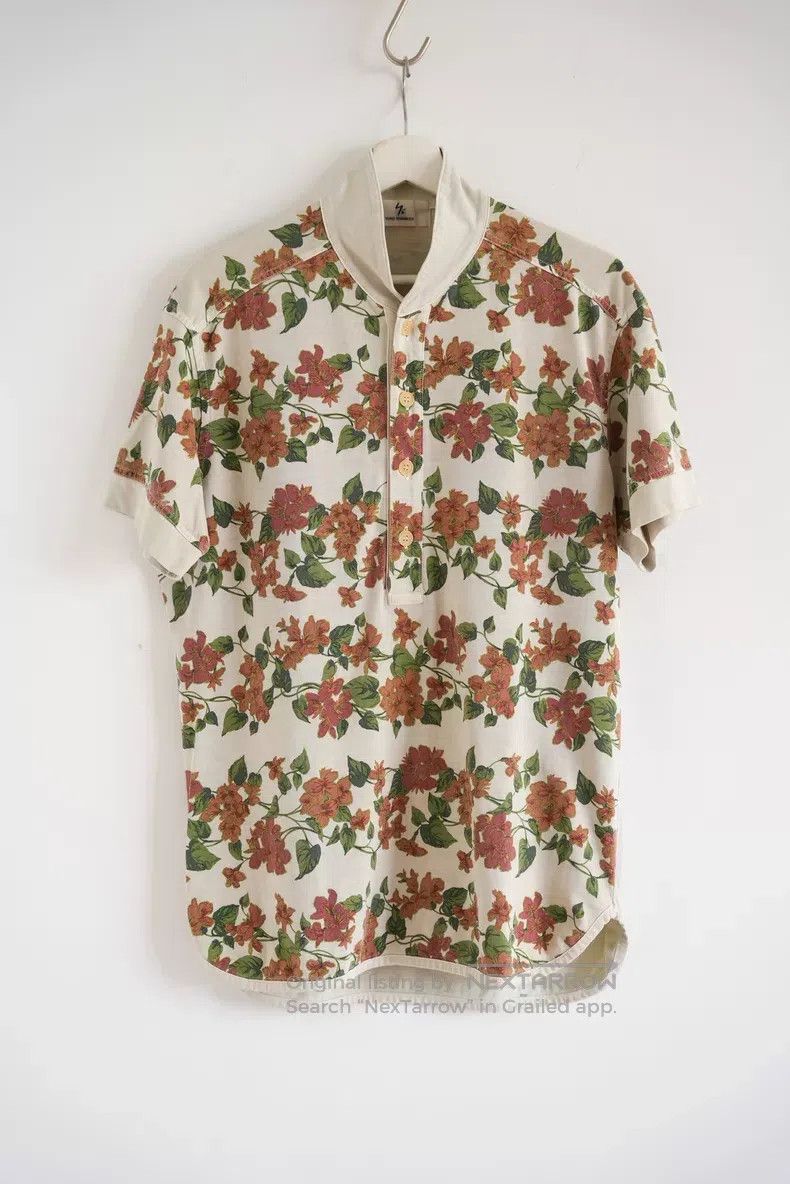 Other Yohji Yamamoto 00s Full Print Floral Polo Short Sleeve Size US L / EU 52-54 / 3 - 1 Thumbnail